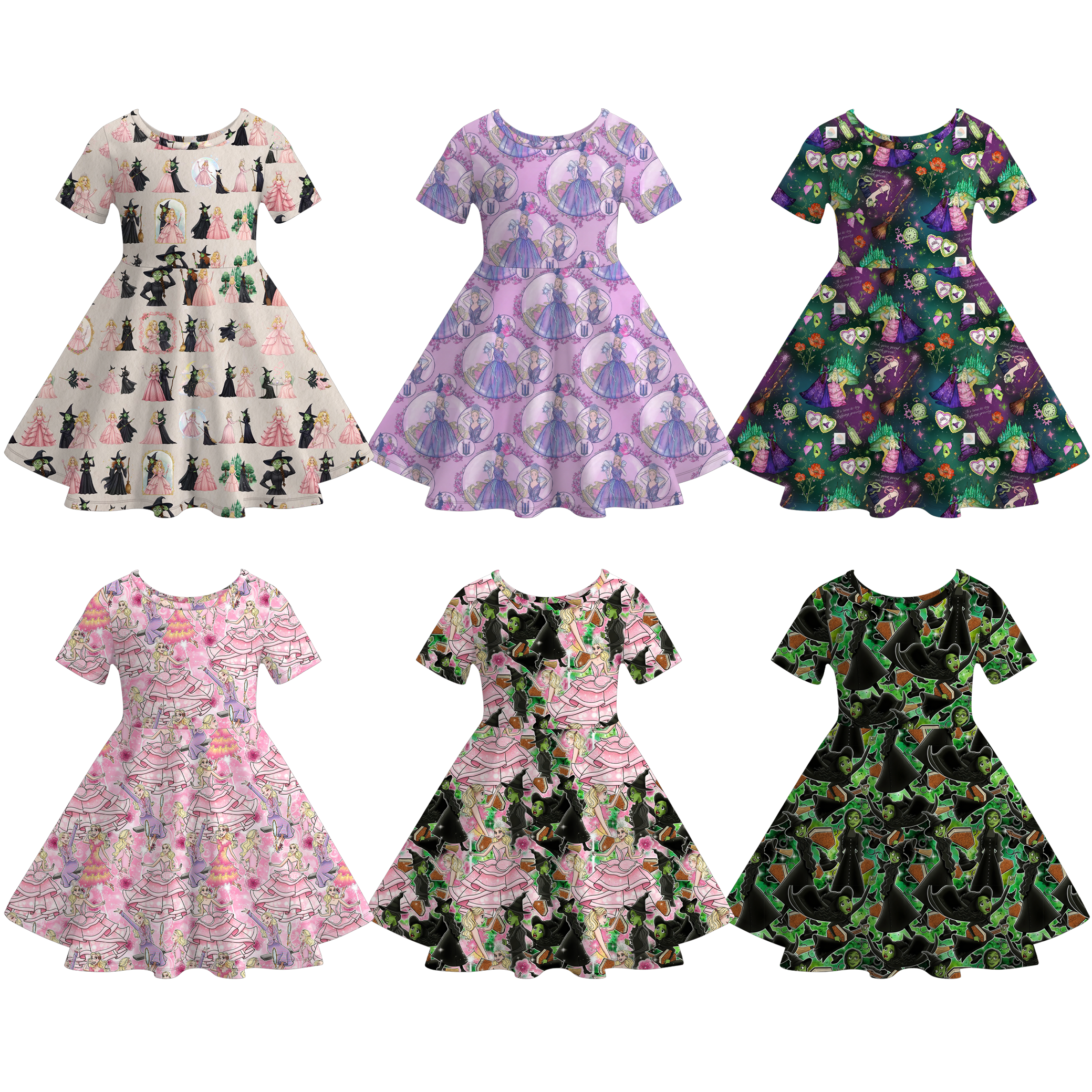 (Pre Order)Girls Spring&Summer Witch Print Dress