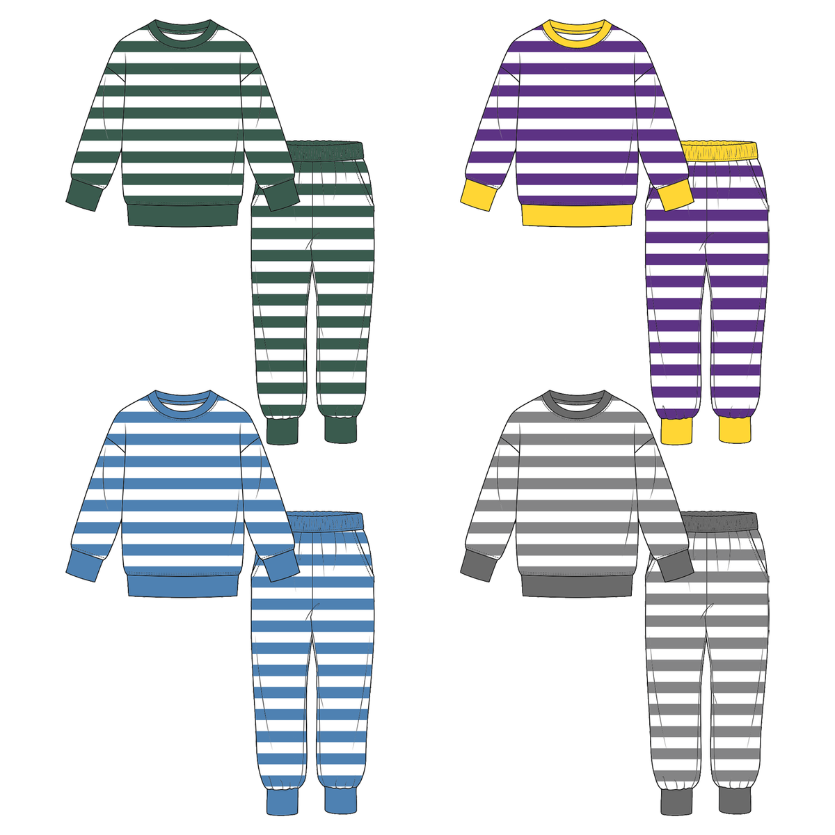 (Weekly Pre-Order)Boys Fall&Winter Srtipe Outfit Set(Ends 10.6)