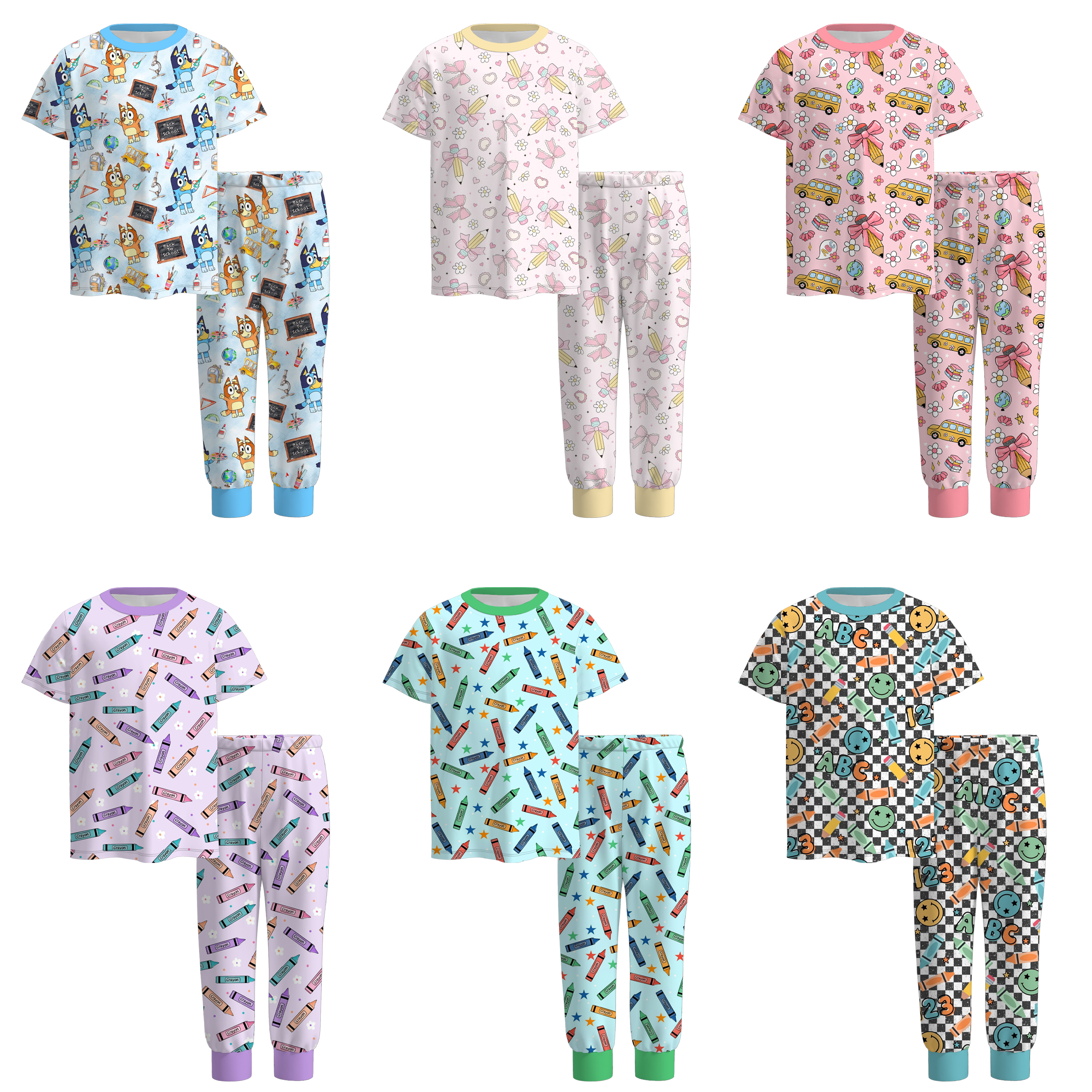 (Pre Order)Summer Back To School Print Pajamas