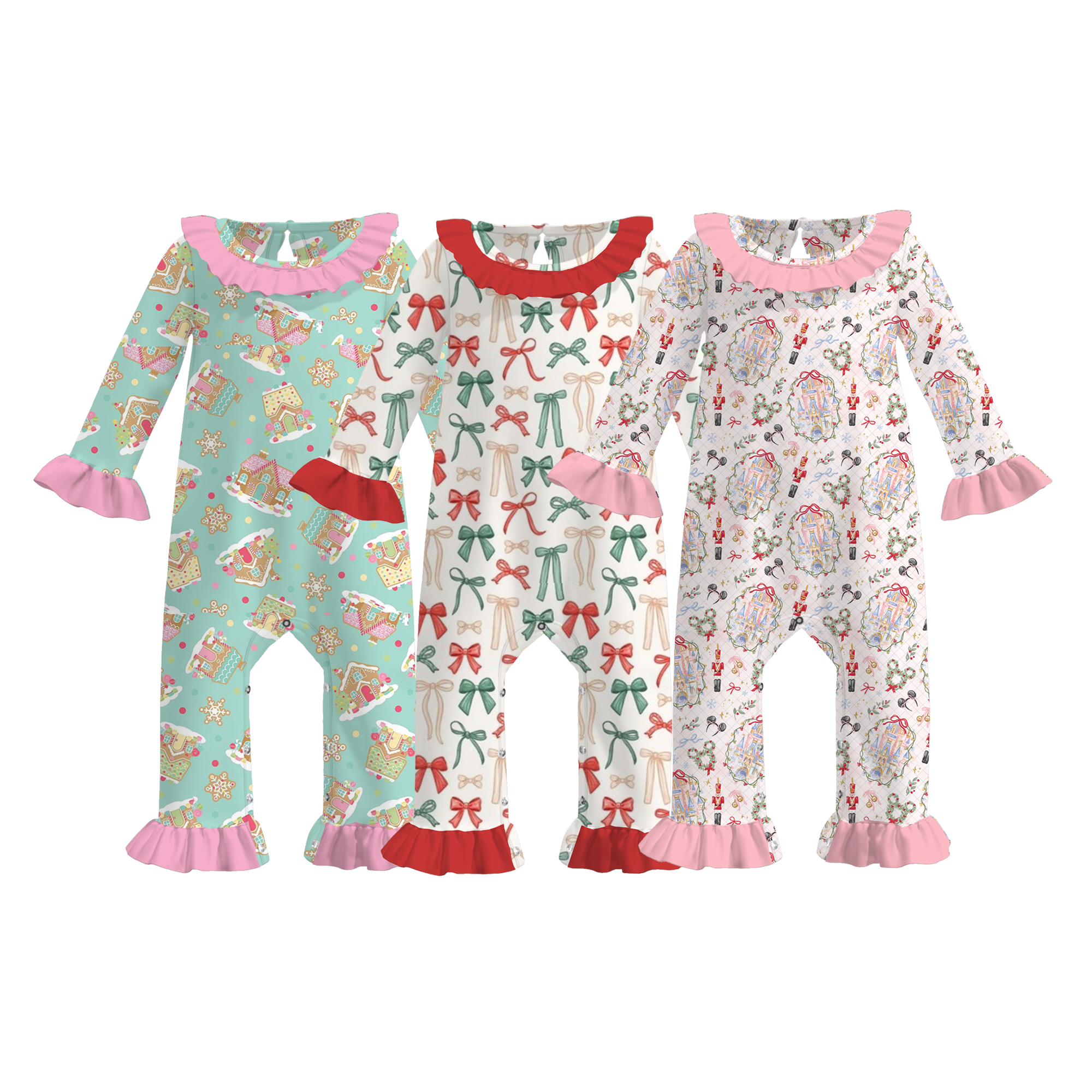 (Pre Order)Toddler Girls Christmas Print Romper