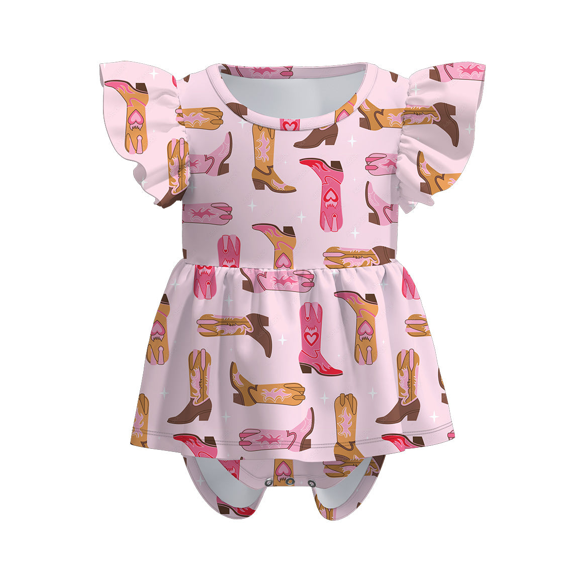 (Pre Order)Gilrs Pink Boots Romper