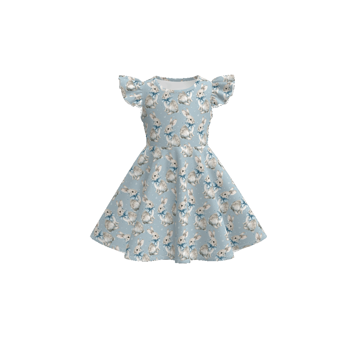 (Pre Order)Girls Easter Bunny&Floral Print Dress