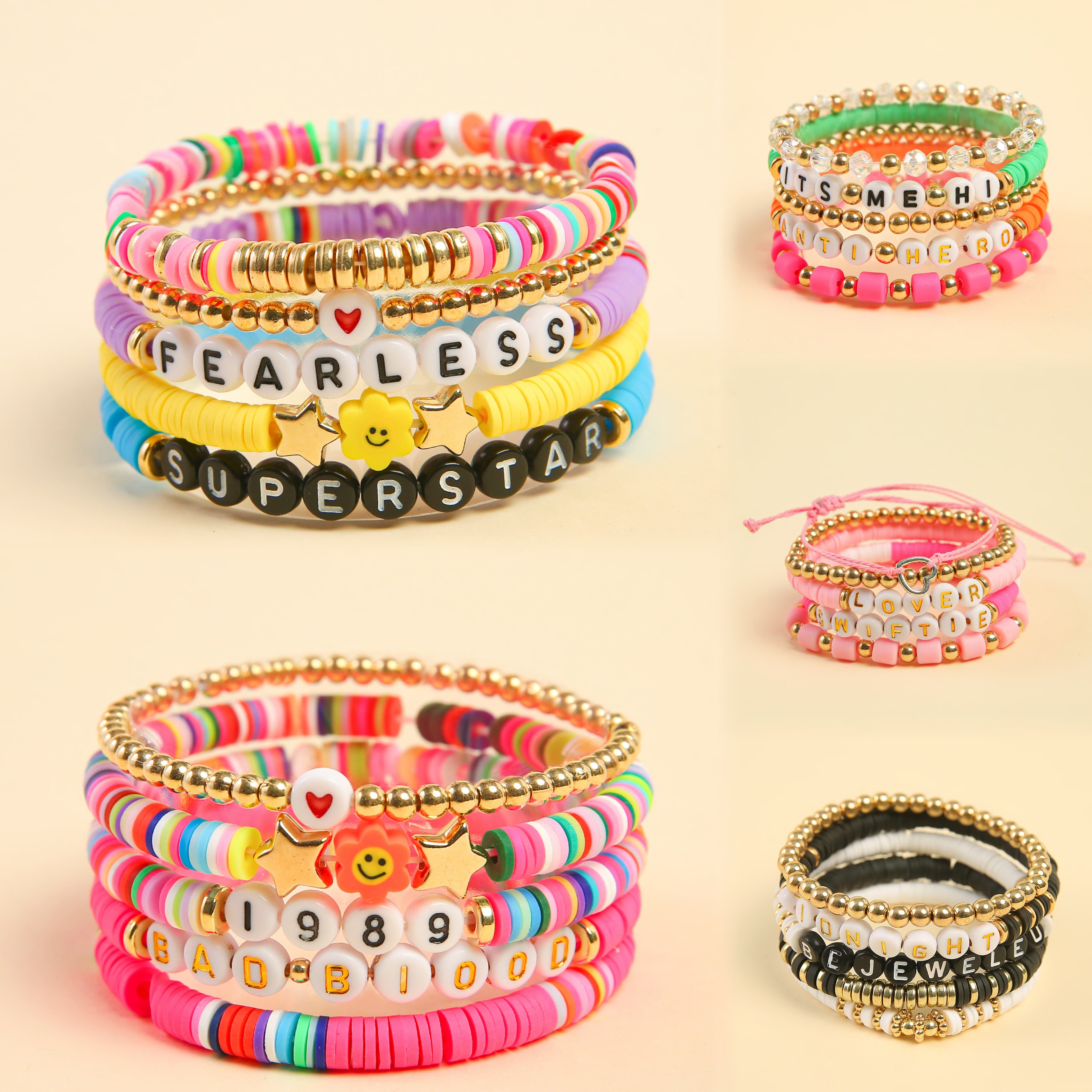 (Pre Order)TS Seed Beads Polymer Clay Bracelet Set