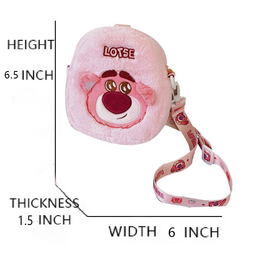 (Pre Order)Cute Cartoon Plush Two-way Back Bag