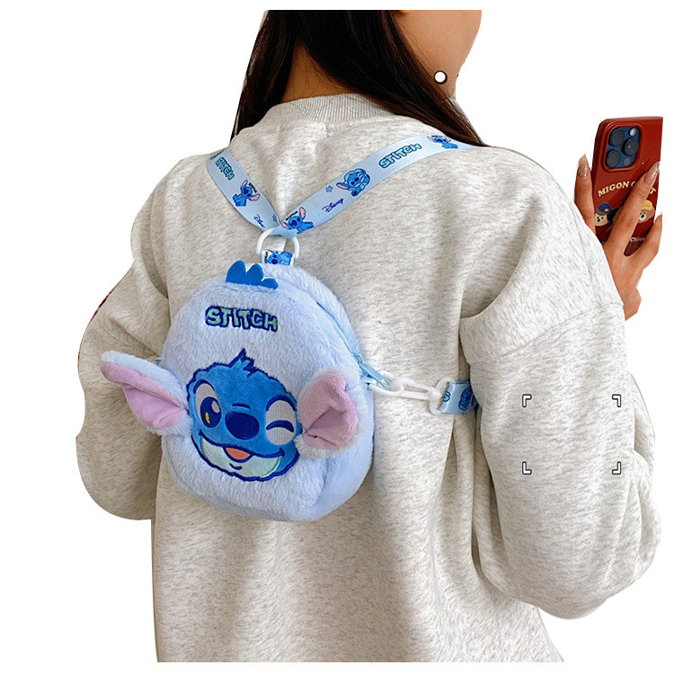 (Pre Order)Cute Cartoon Plush Two-way Back Bag