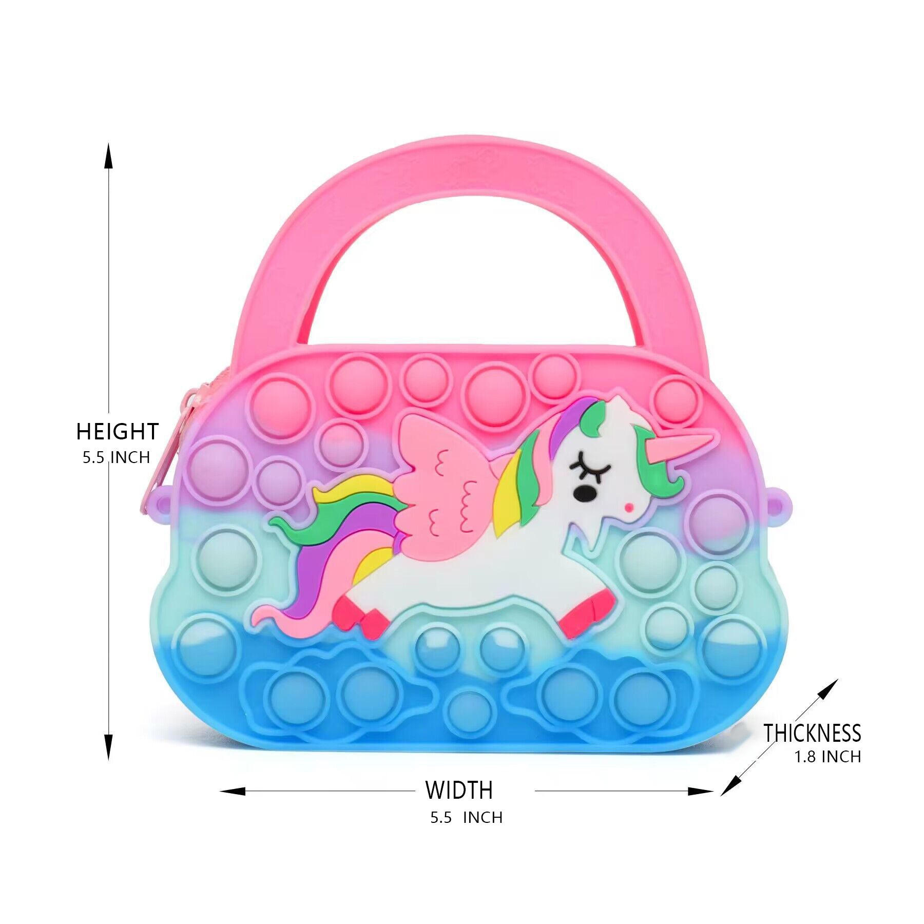 (Pre Order)Girls Unicorn Silicone Crossbody Bag