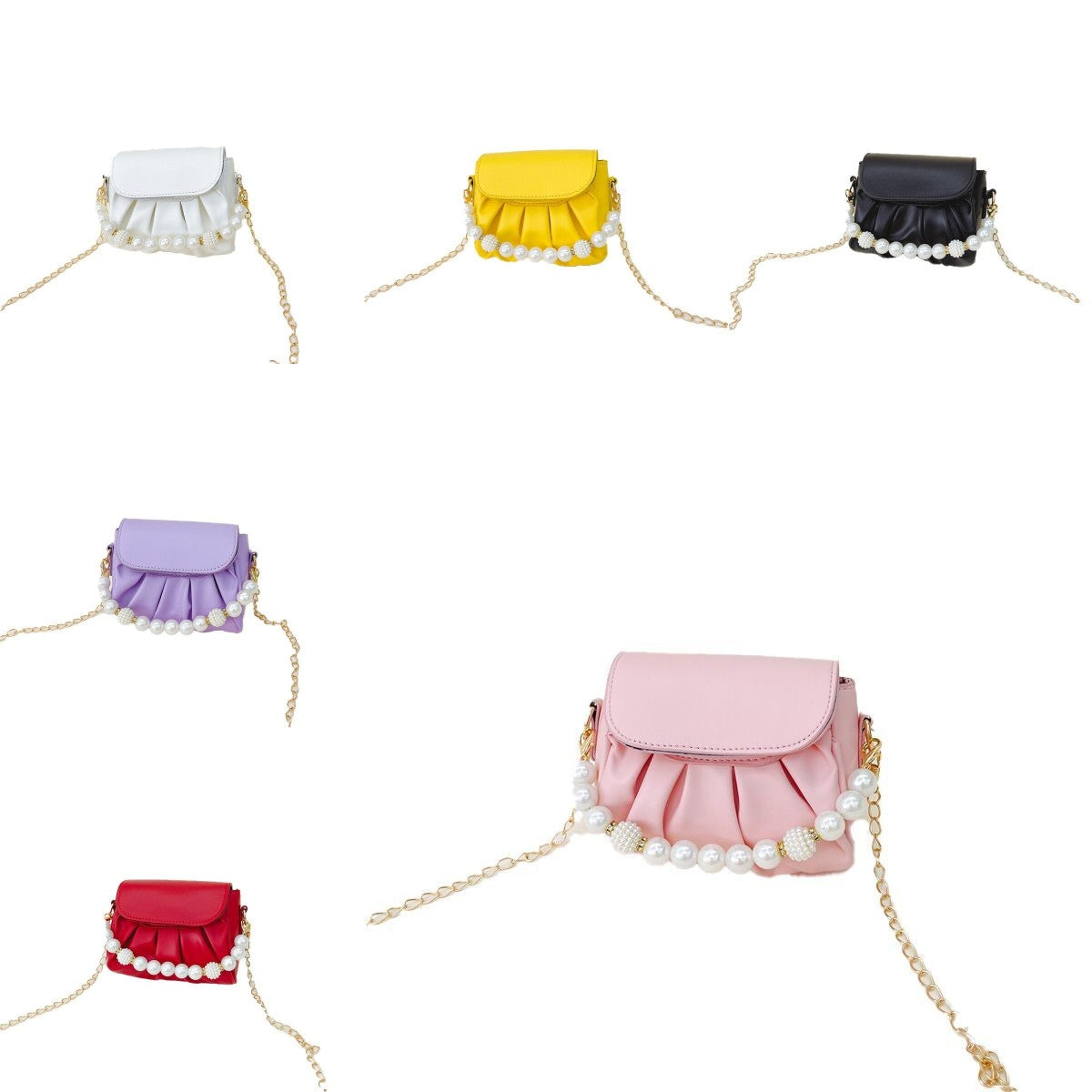 (Pre Order)Girls Pearl Chain Crossbody Bag