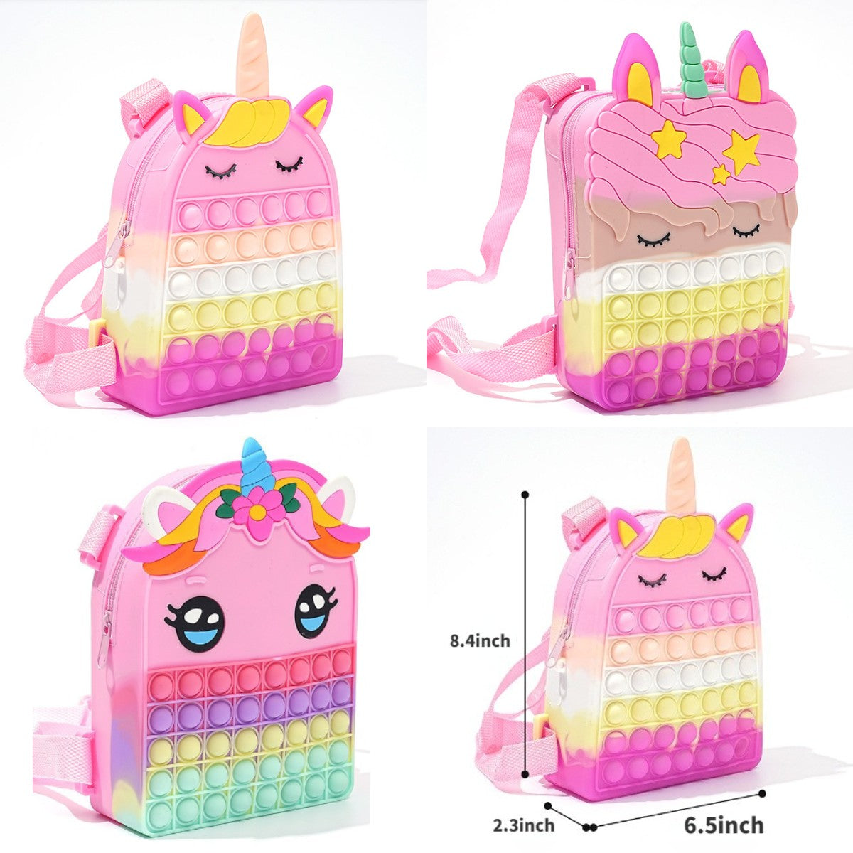 (Pre Order)Girls Silicone Unicorn Backpack