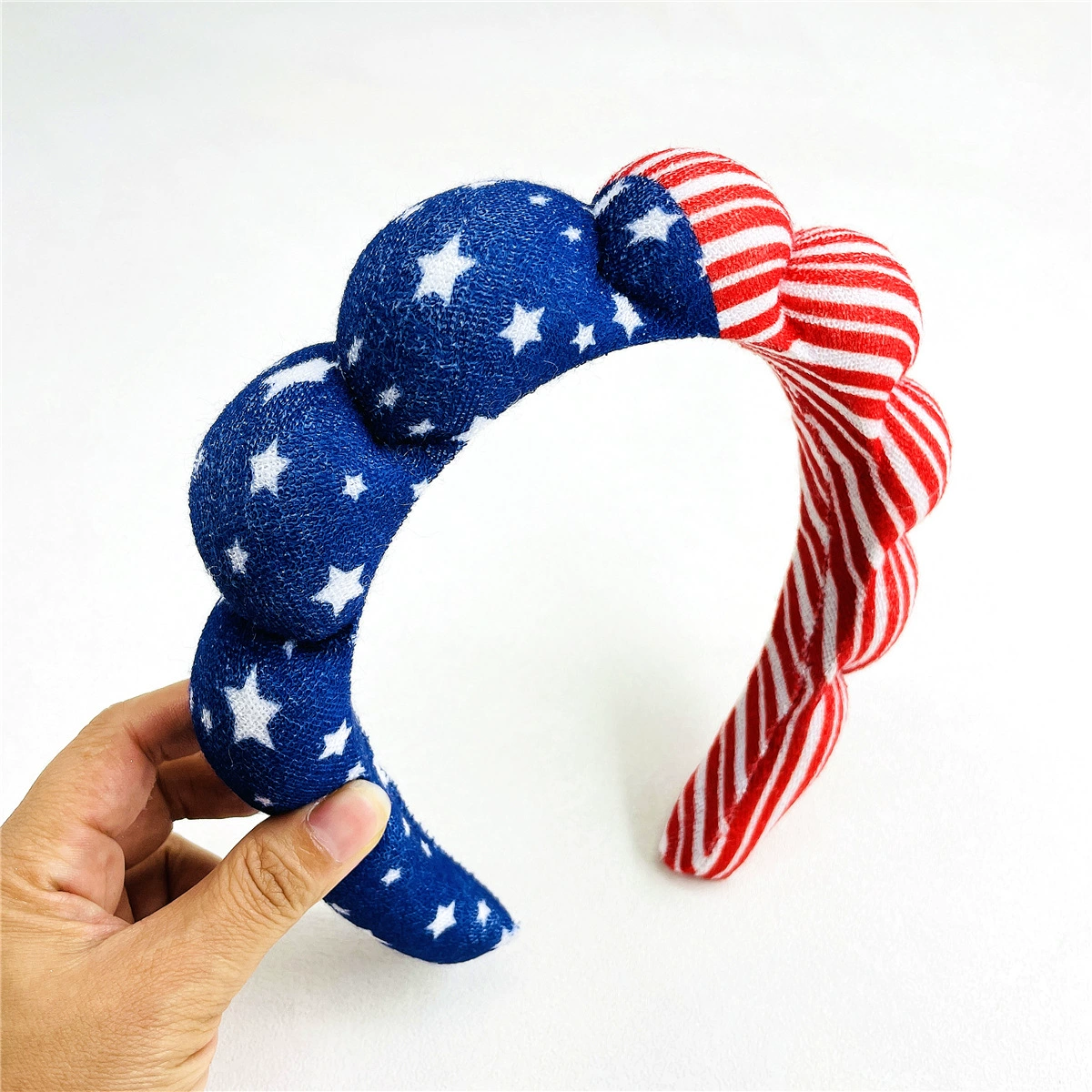 (Pre Order)Patriotic Sponge Terry Scalloped Headband