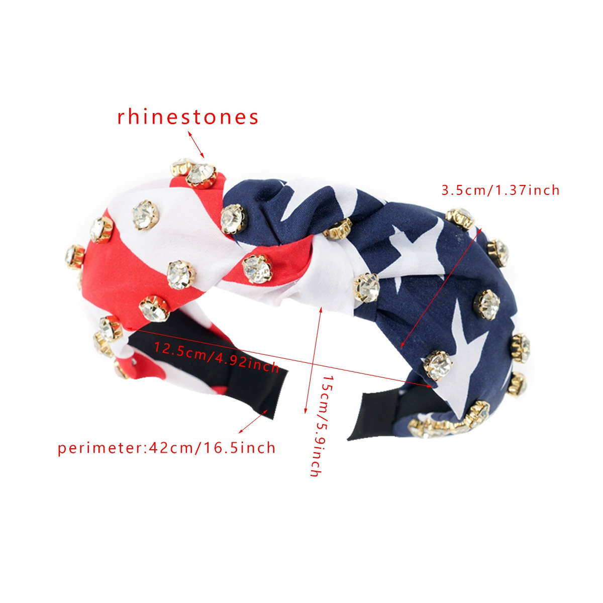 (Pre Order)Patriotic Stylish Rhinestone Headband
