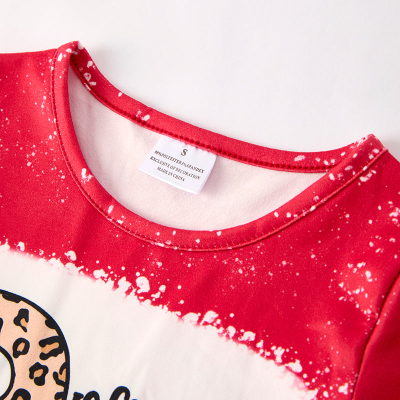 (In Stock)Girls Summer Back To School Print Red Top