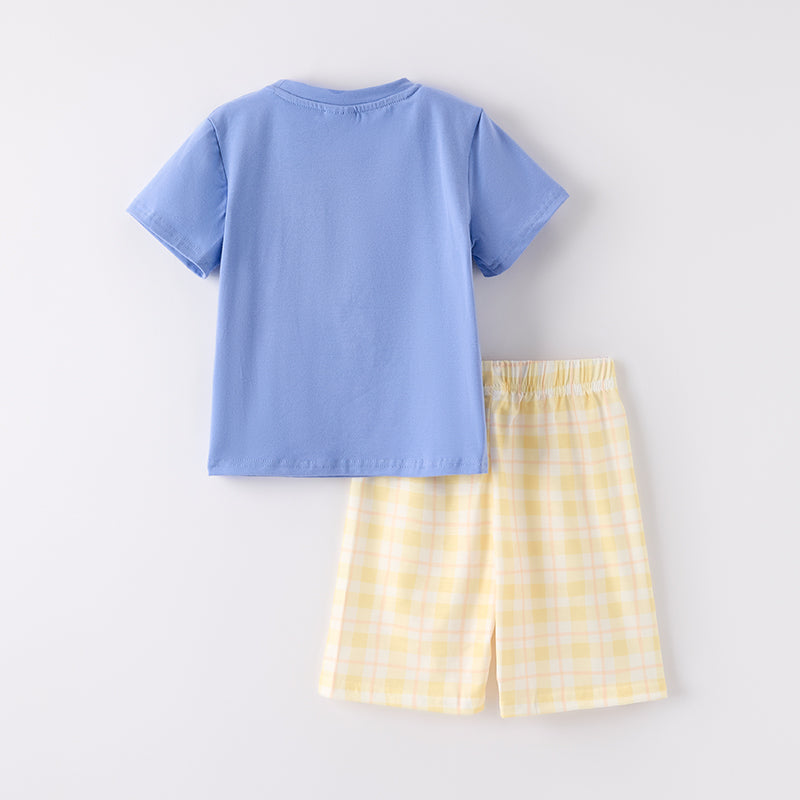 (In Stock)Boys Summer Back To School Crayon Applique Shorts Set