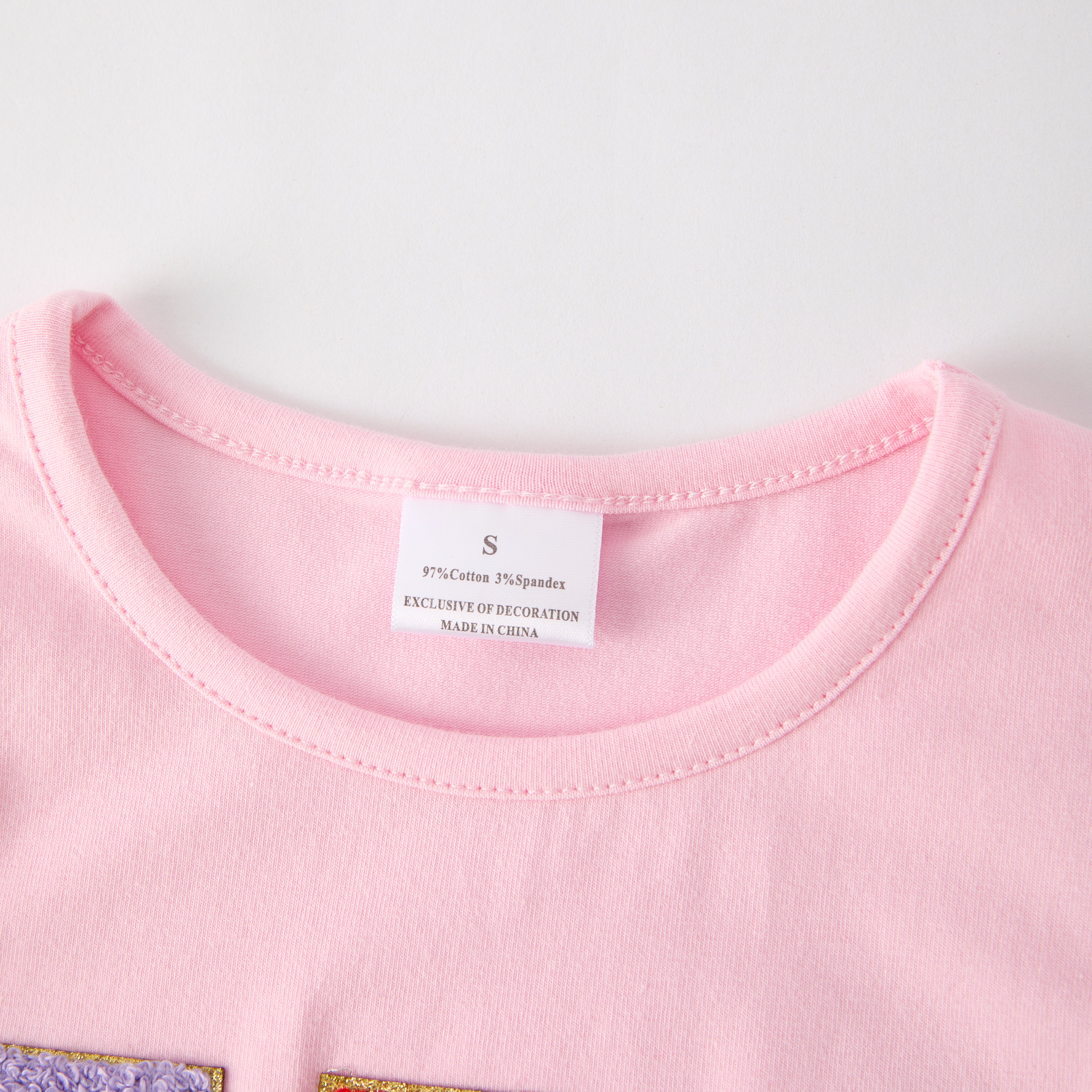 (In Stock)Girls Summer Back To School ABC Chenille Patches Top