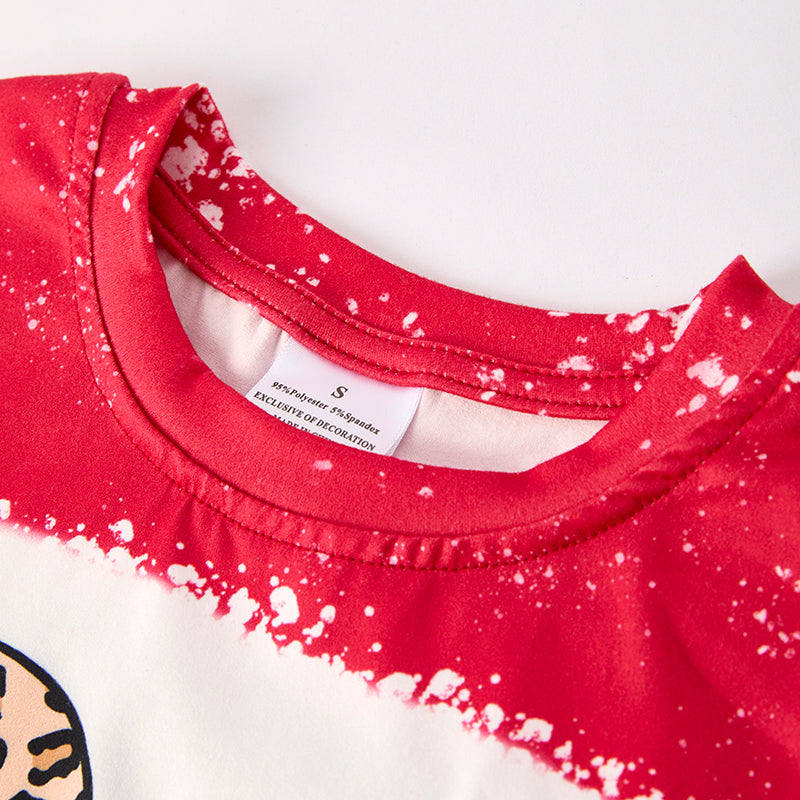 (In Stock)Boys Summer Back To School Print Red Top