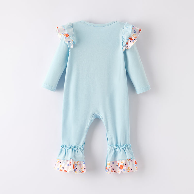 (In Stock)Toddler Girls Halloween BOO Applique Cotton Romper
