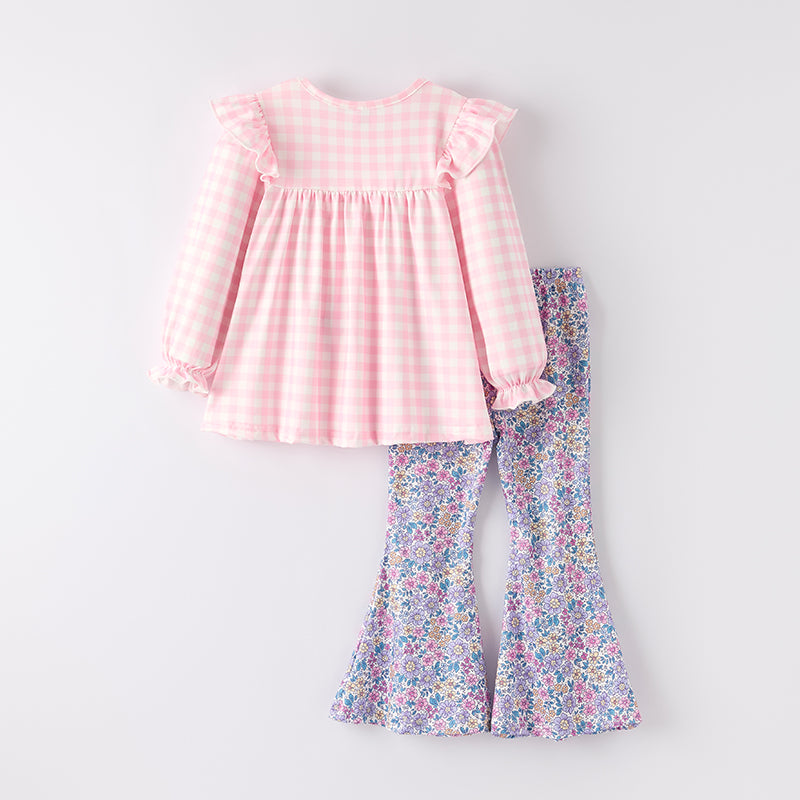(In Stock)Girls Halloween Pumpkin Applique Outfit Set