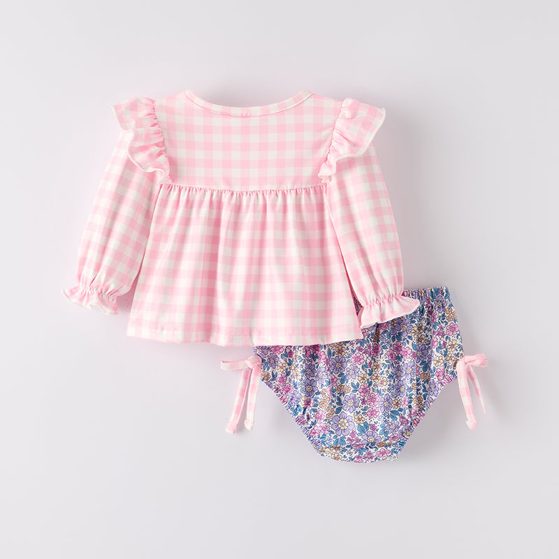 (In Stock)Toddler Girls Halloween Pumpkin Applique Bloomer Set