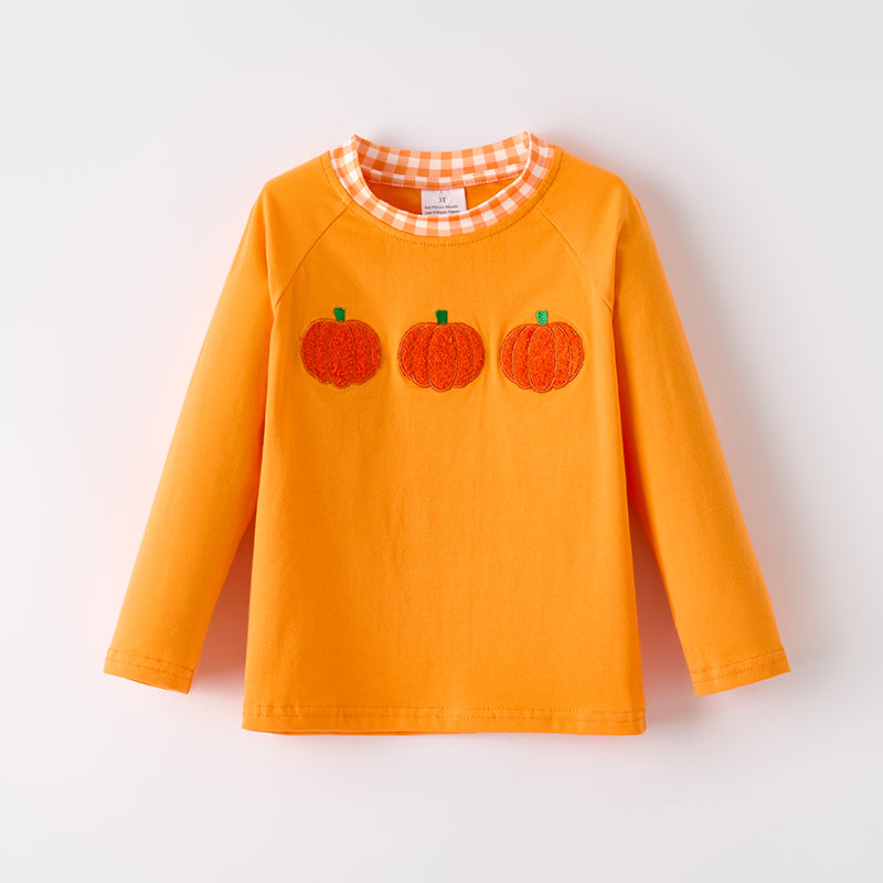 (In Stock)Boys Halloween&Thanksgiving Pumpkin Chenille Patches Top