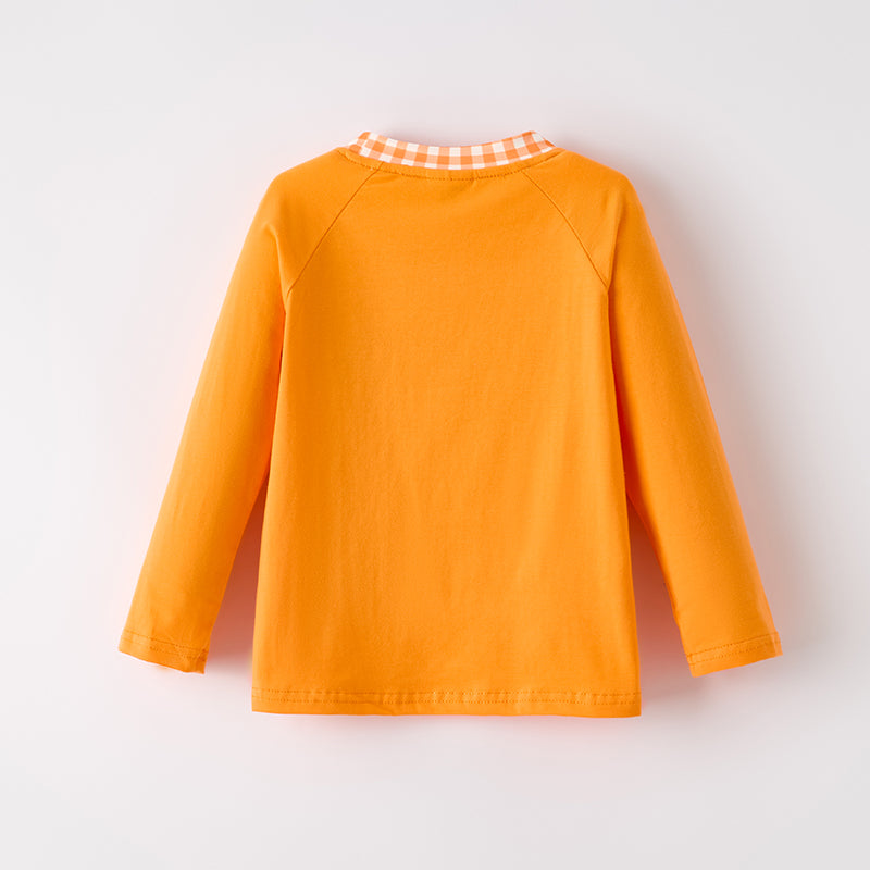 (In Stock)Boys Halloween&Thanksgiving Pumpkin Chenille Patches Top