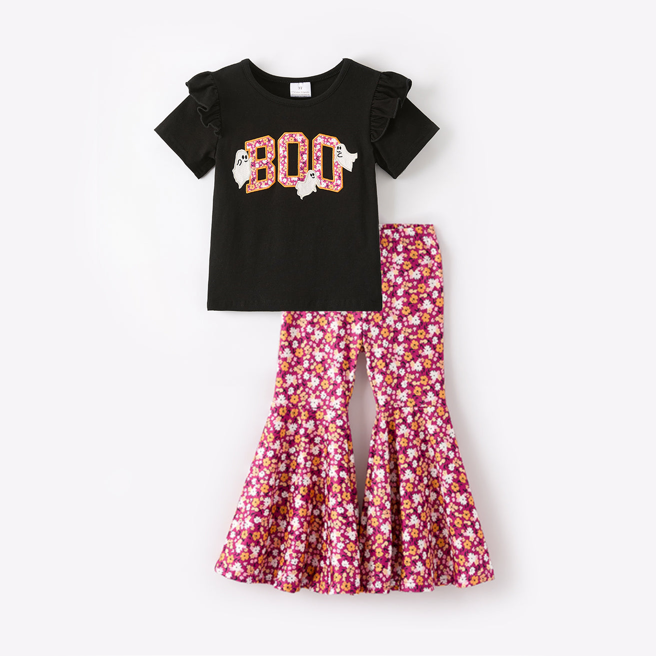 (In Stock)Girls Halloween BOO Applique Outfit Set