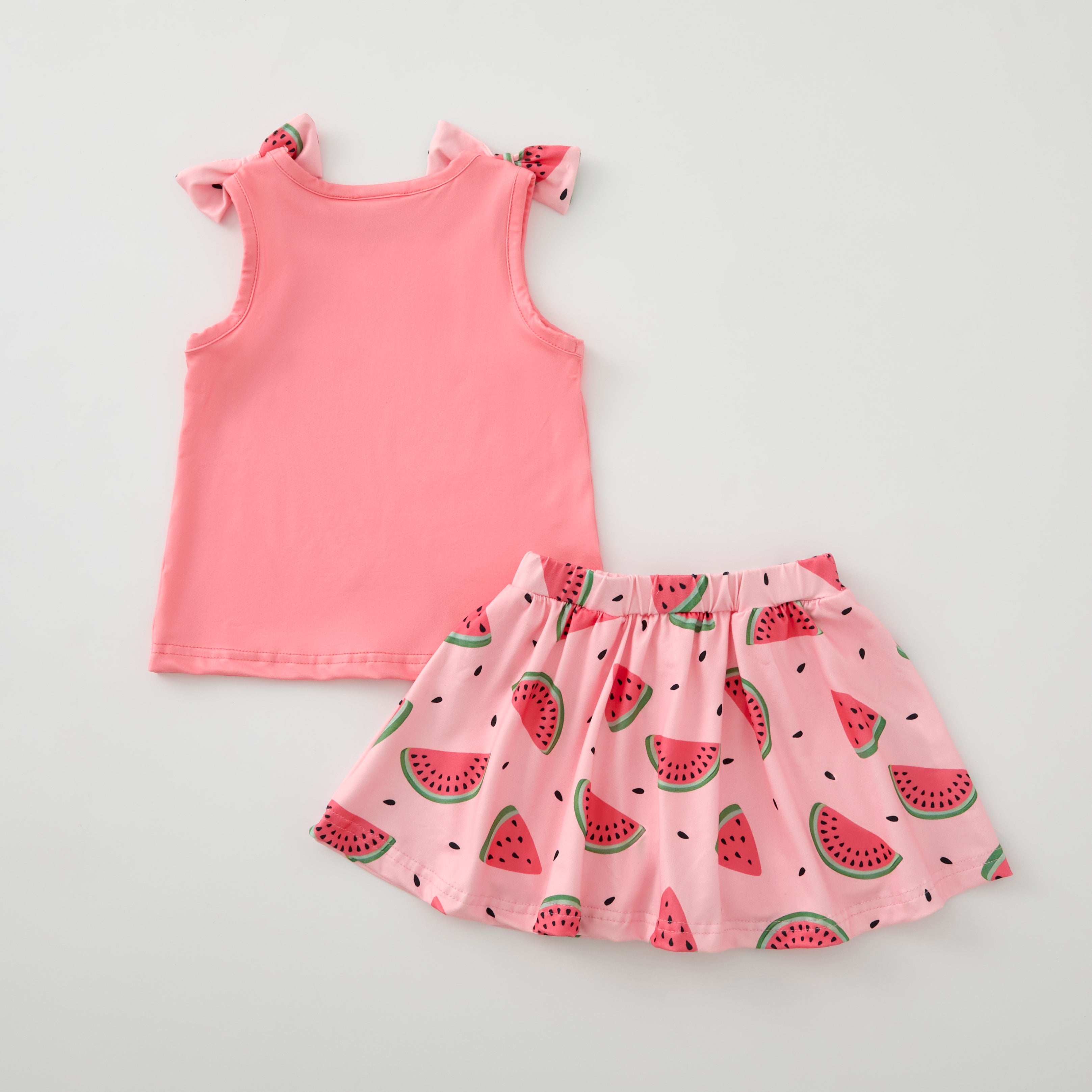 (Pre Order)Girls Summer Print Bow Top Skort Set