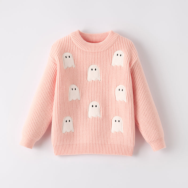 (In Stock)Mommy&Me Halloween Ghost Applique Sweater