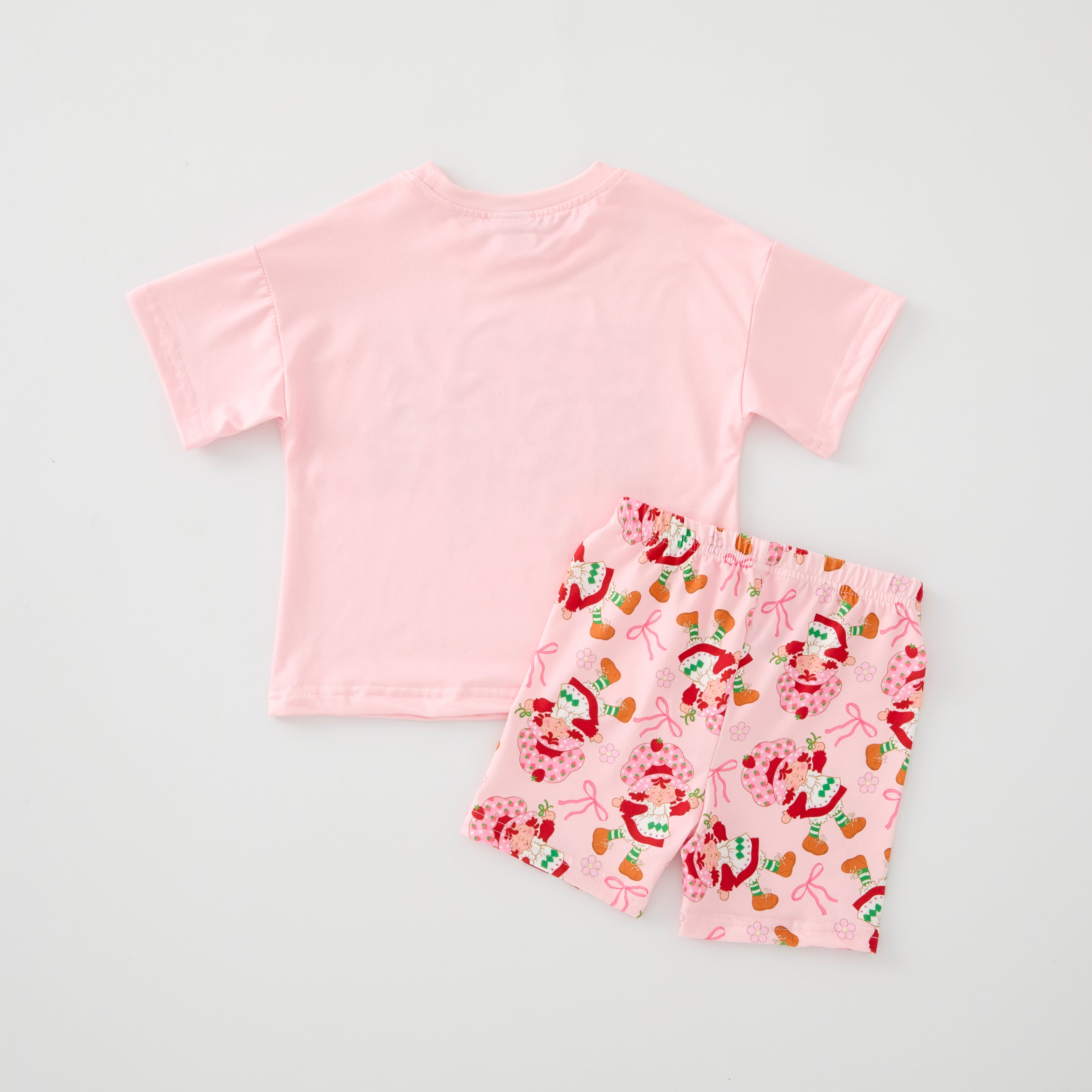 (Pre Order)Girls Spring and Summer Bow&Floral Print Skort Set