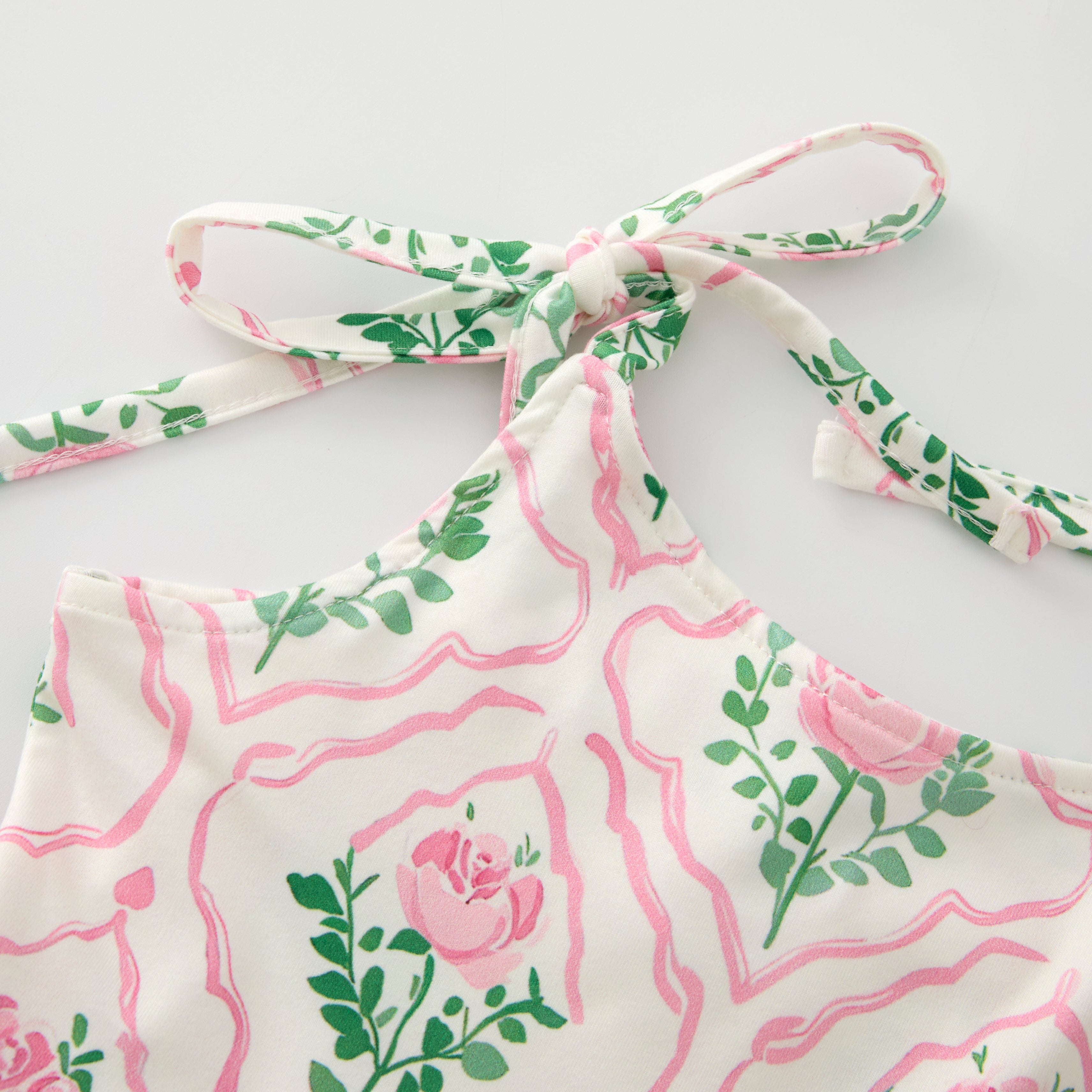 (Pre Order)Mommy and Me Summer Pink Floral Print MAXI Dress,Set&Romper