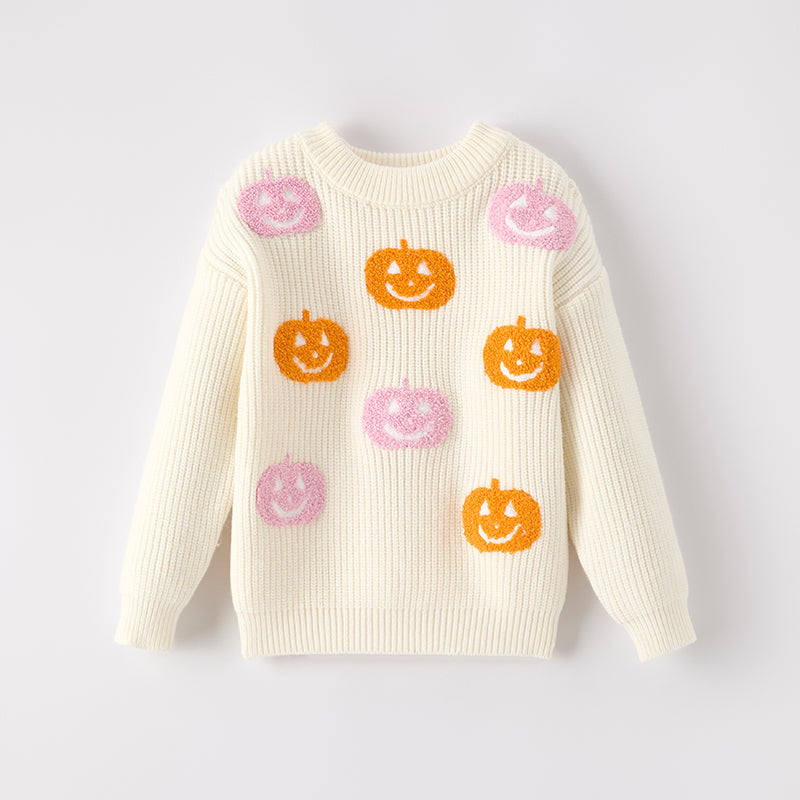 (In Stock)Mommy&Me Halloween Pumpkin Applique Sweater