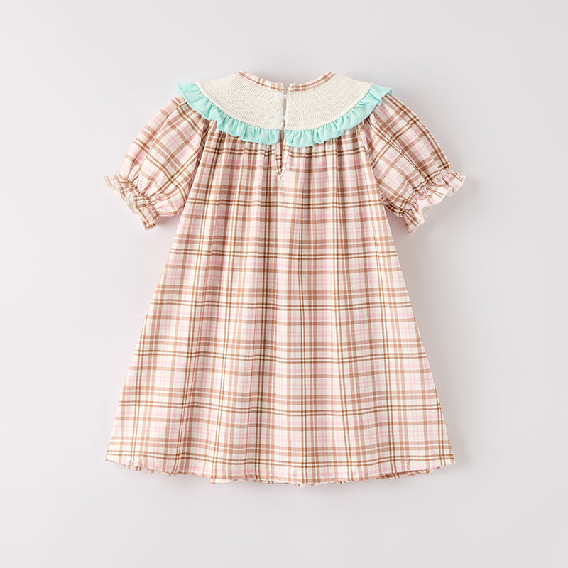 (In Stock)Girls Thanksgiving Turkey Embroidery Smocked Dress