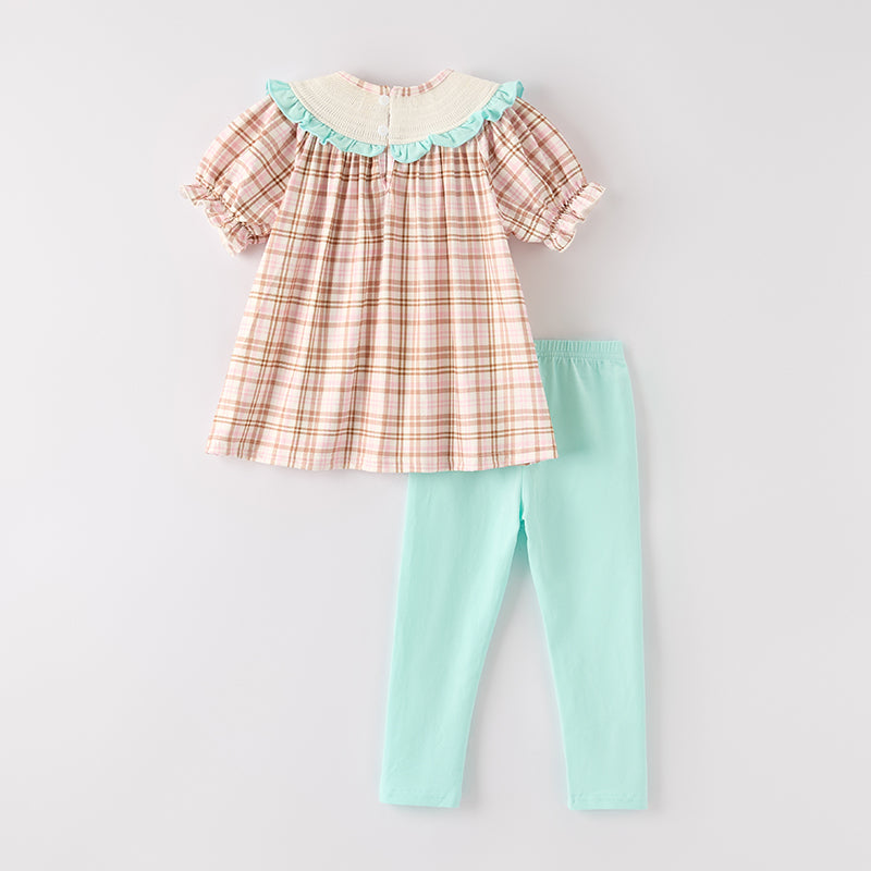 (In Stock)Girls Thanksgiving Turkey Embroidery Smocked Outfit Set