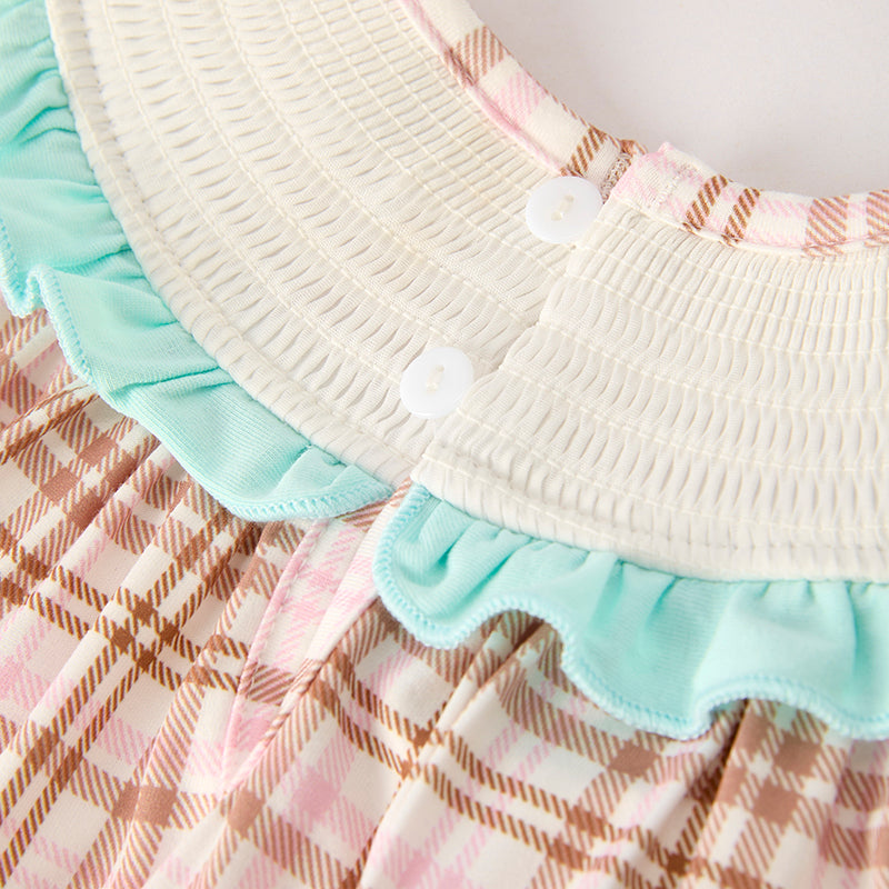 (In Stock)Girls Thanksgiving Turkey Embroidery Smocked Outfit Set