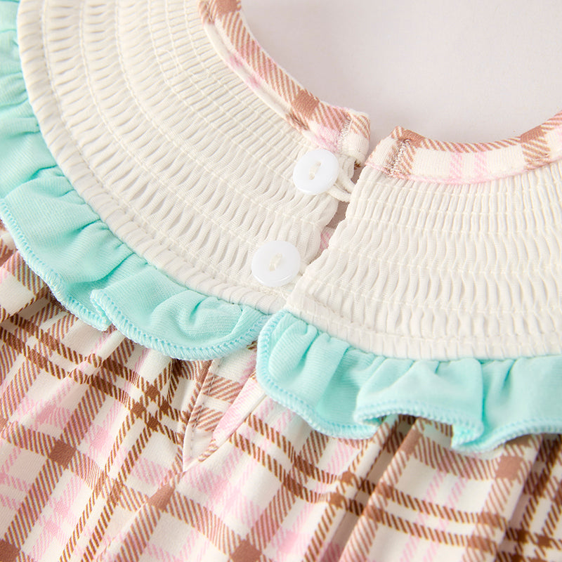 (In Stock)Toddler Girls Thanksgiving Turkey Embroidery Smocked Bloomer Set