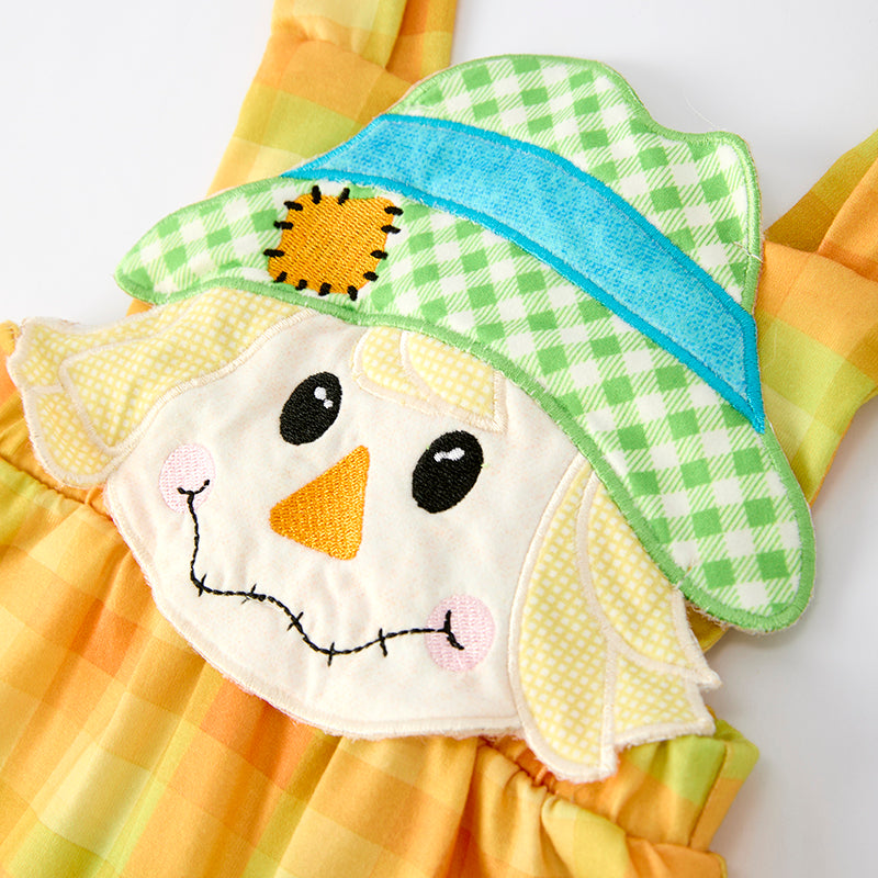 (In Stock)Toddler Boys Thanksgiving Scarecrow Applique Romper