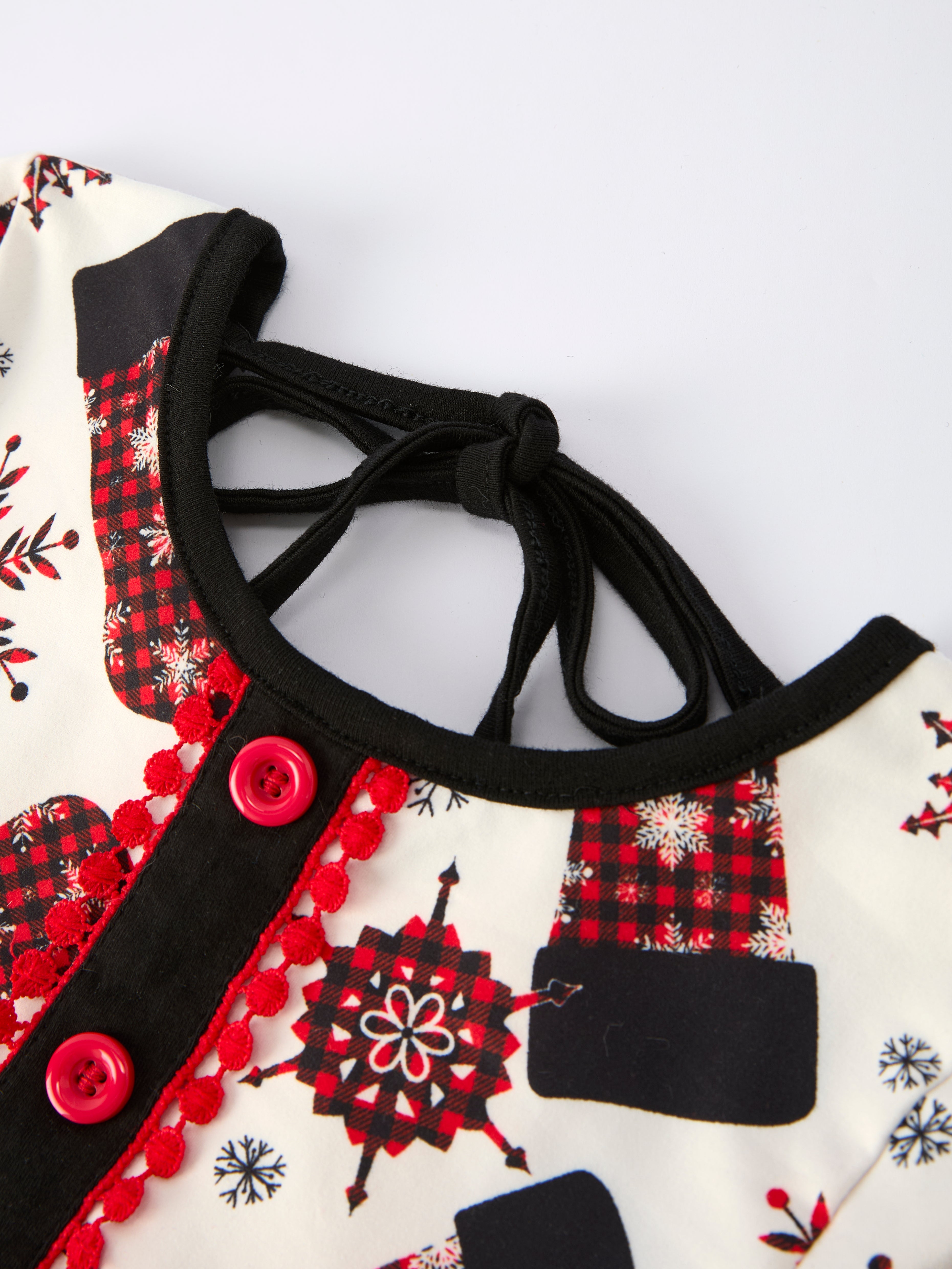 (In Stock)Girls Christmas Print Dress with Pockets
