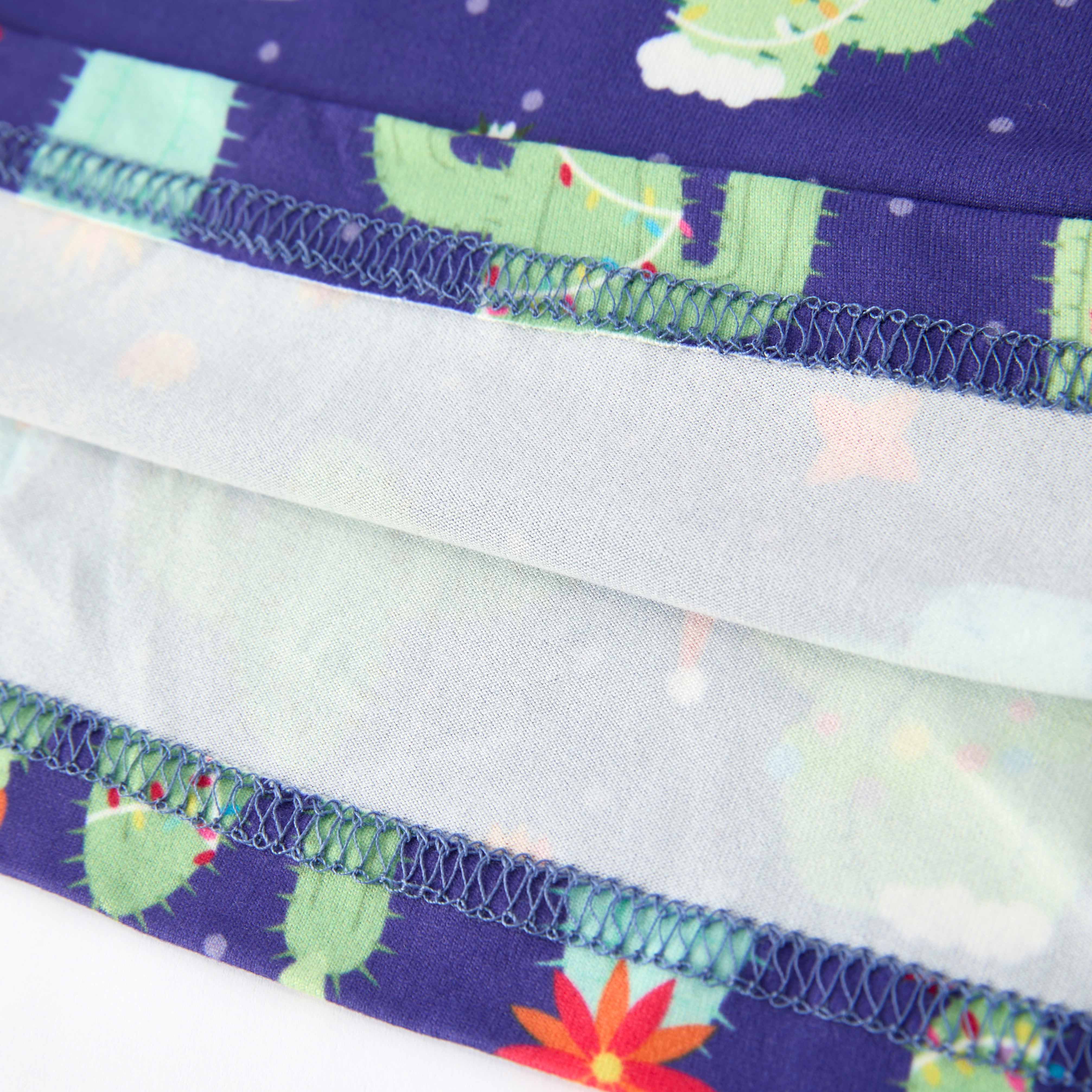 (In Stock)Girls Christmas Cactus Print Ruffle Dress