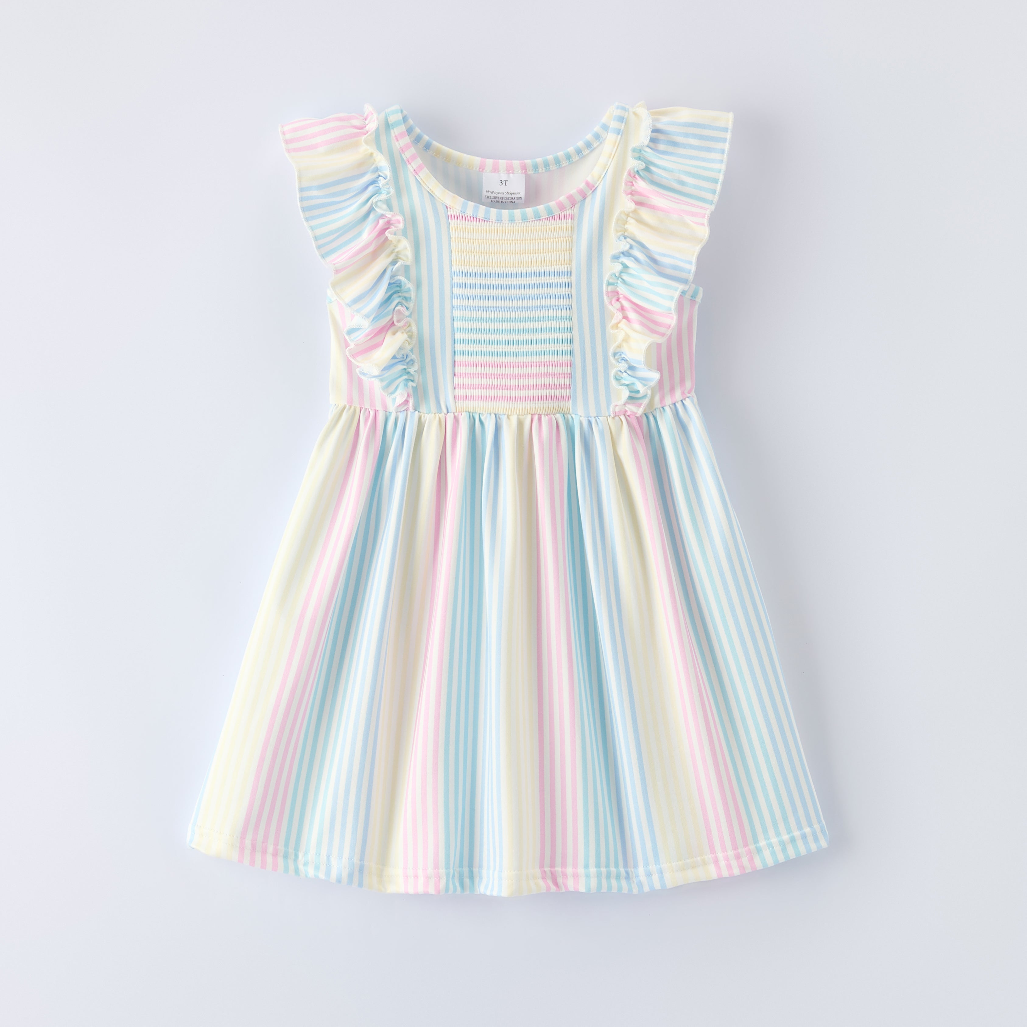 (In Stock)Girls Easter Ruffle Smocked Dress