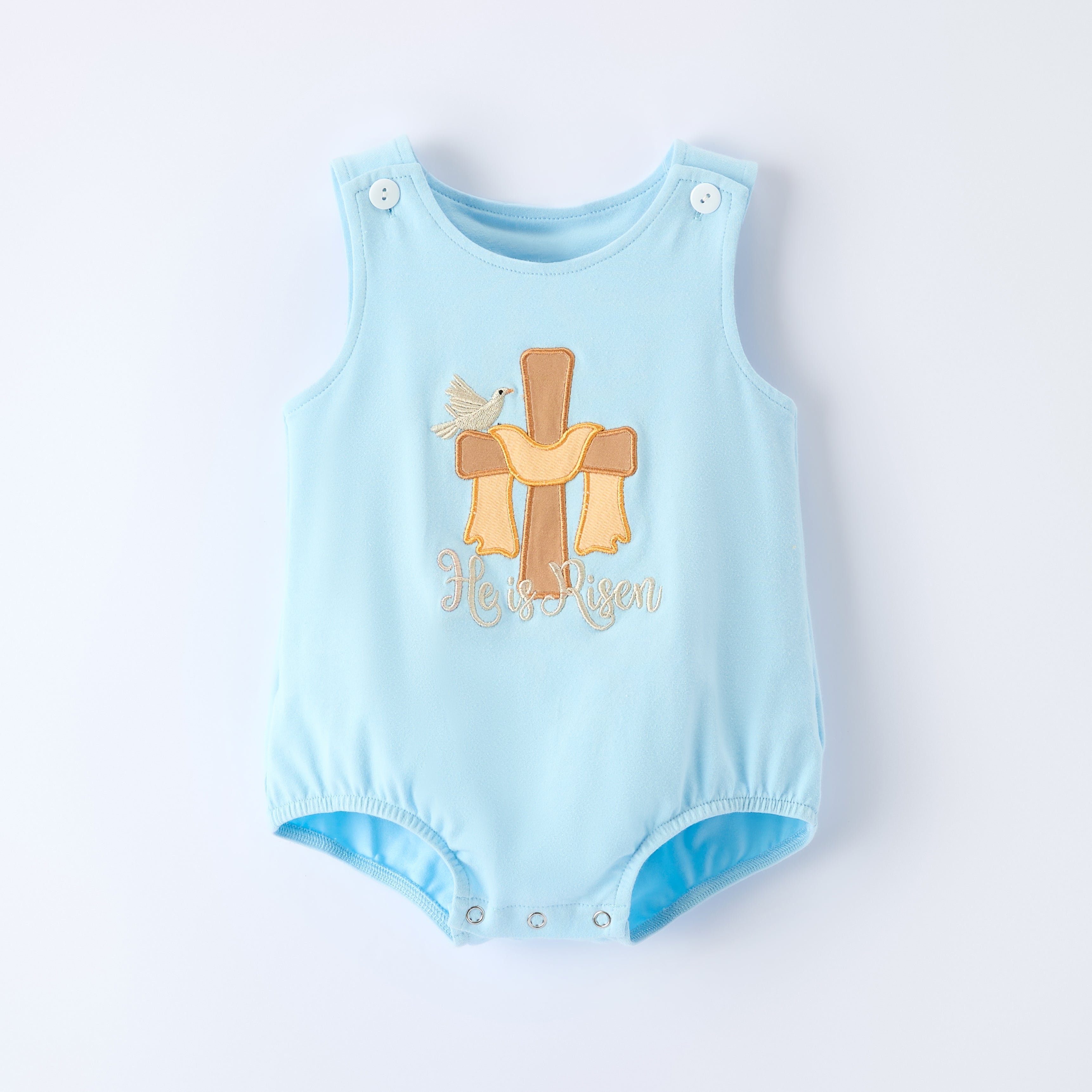 (In Stock)Siblings Easter Cross Applique Dress,Top&Romper
