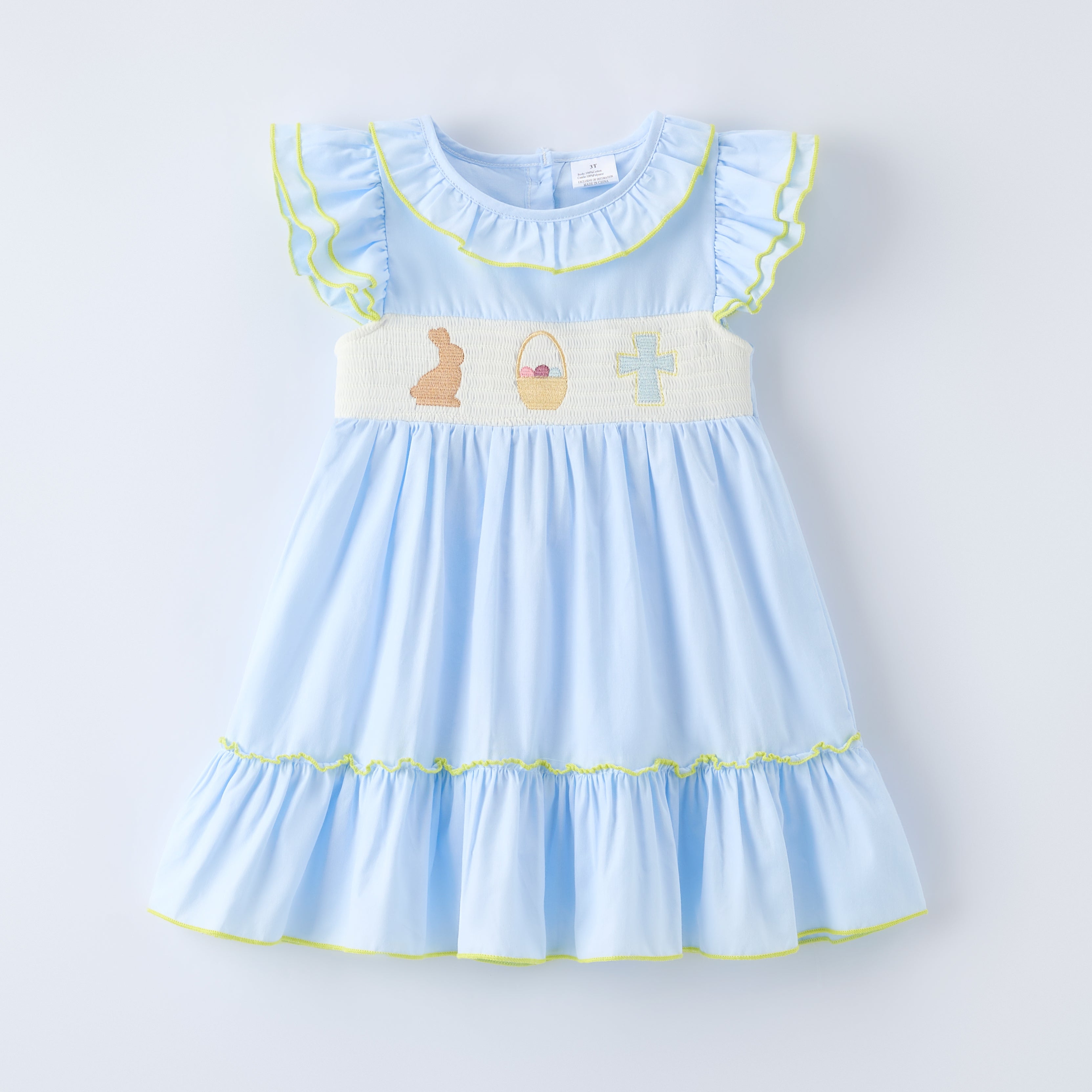 (In Stock)Sisters Easter Bunny Embroidery Smocked Dress&Romper