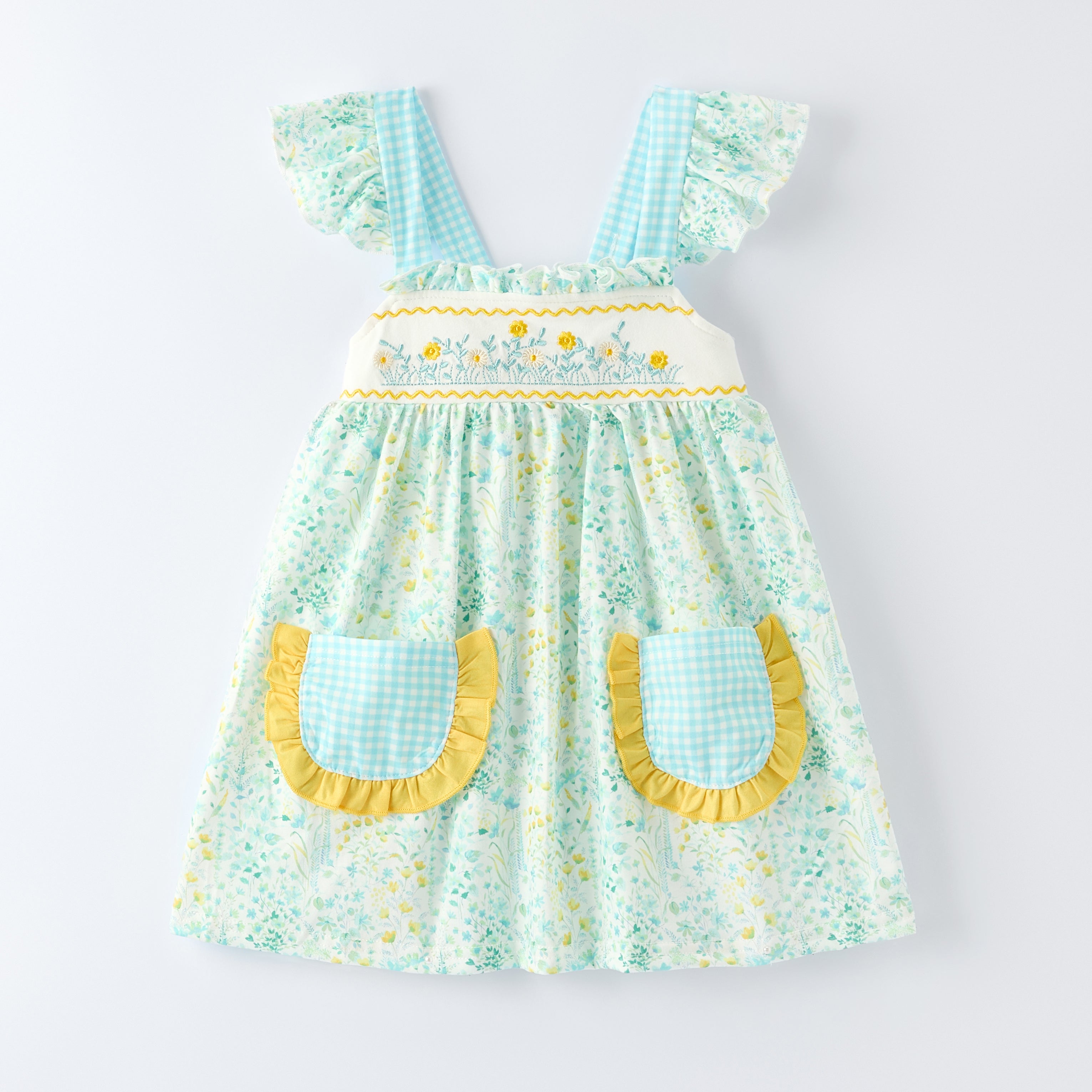 (In Stock)Girls Spring&Summer Floral Embroidery Dress,Set&Romper