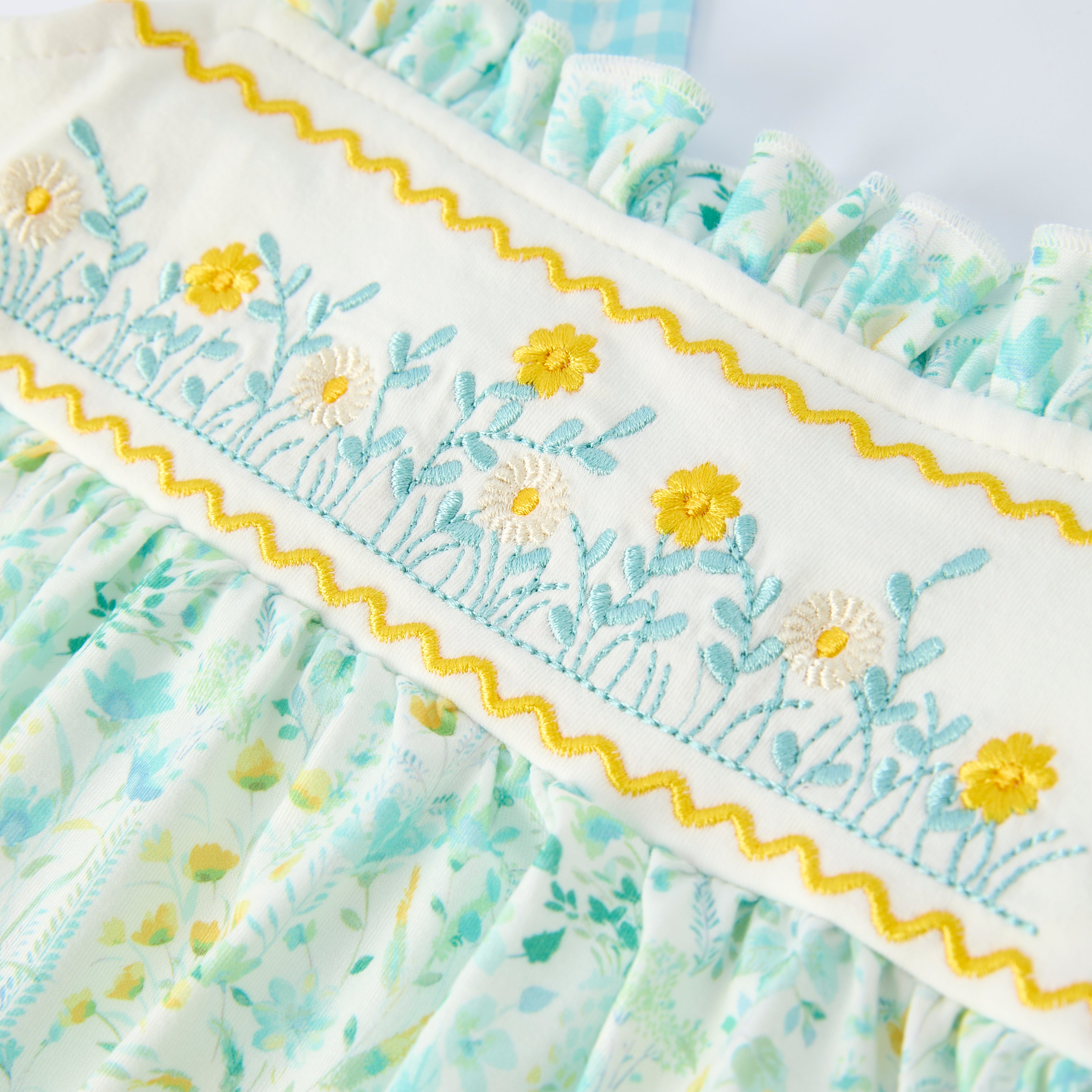 (In Stock)Girls Spring&Summer Floral Embroidery Dress,Set&Romper