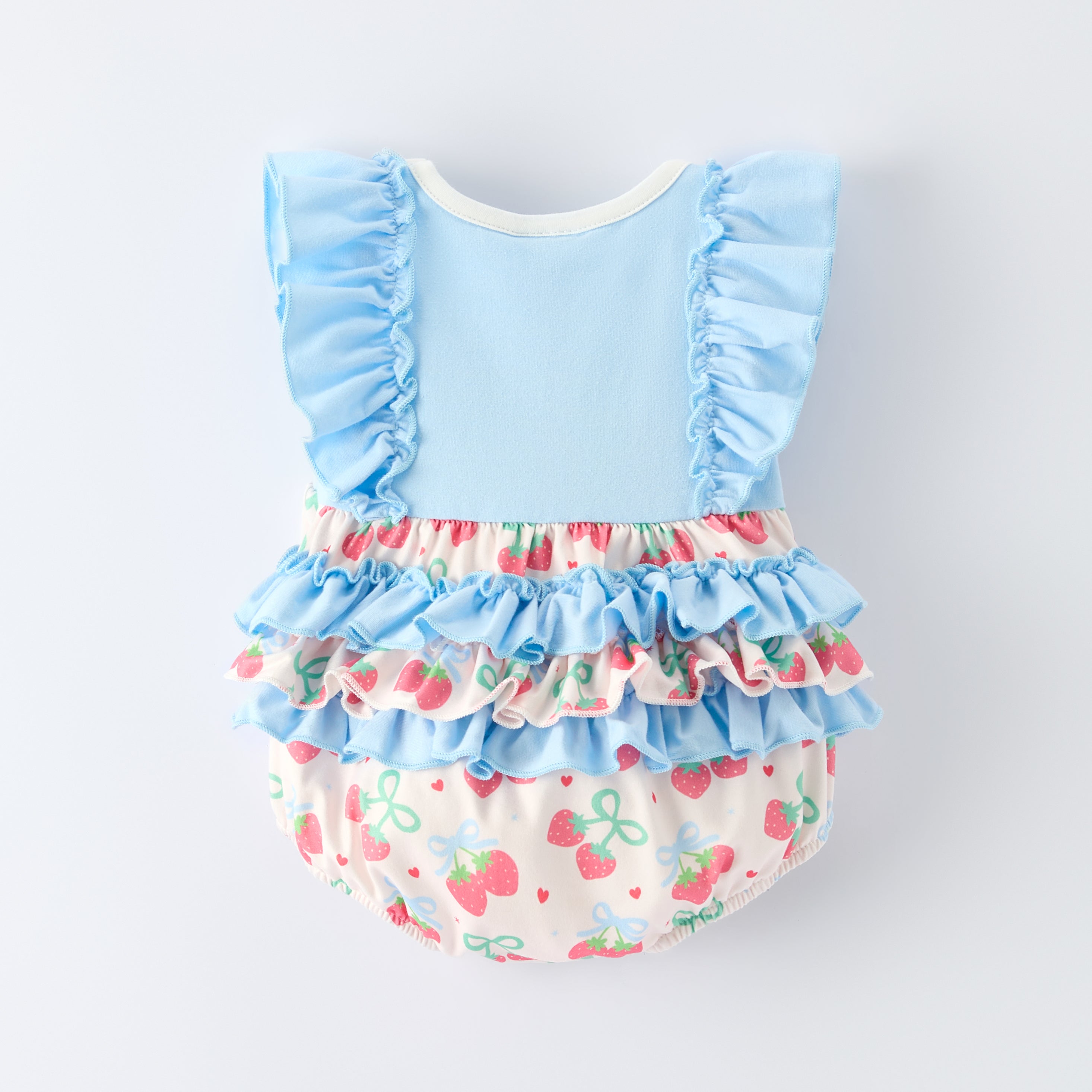 (In Stock)Girls Spring&Summer Strawberry Embroidery Dress&Romper