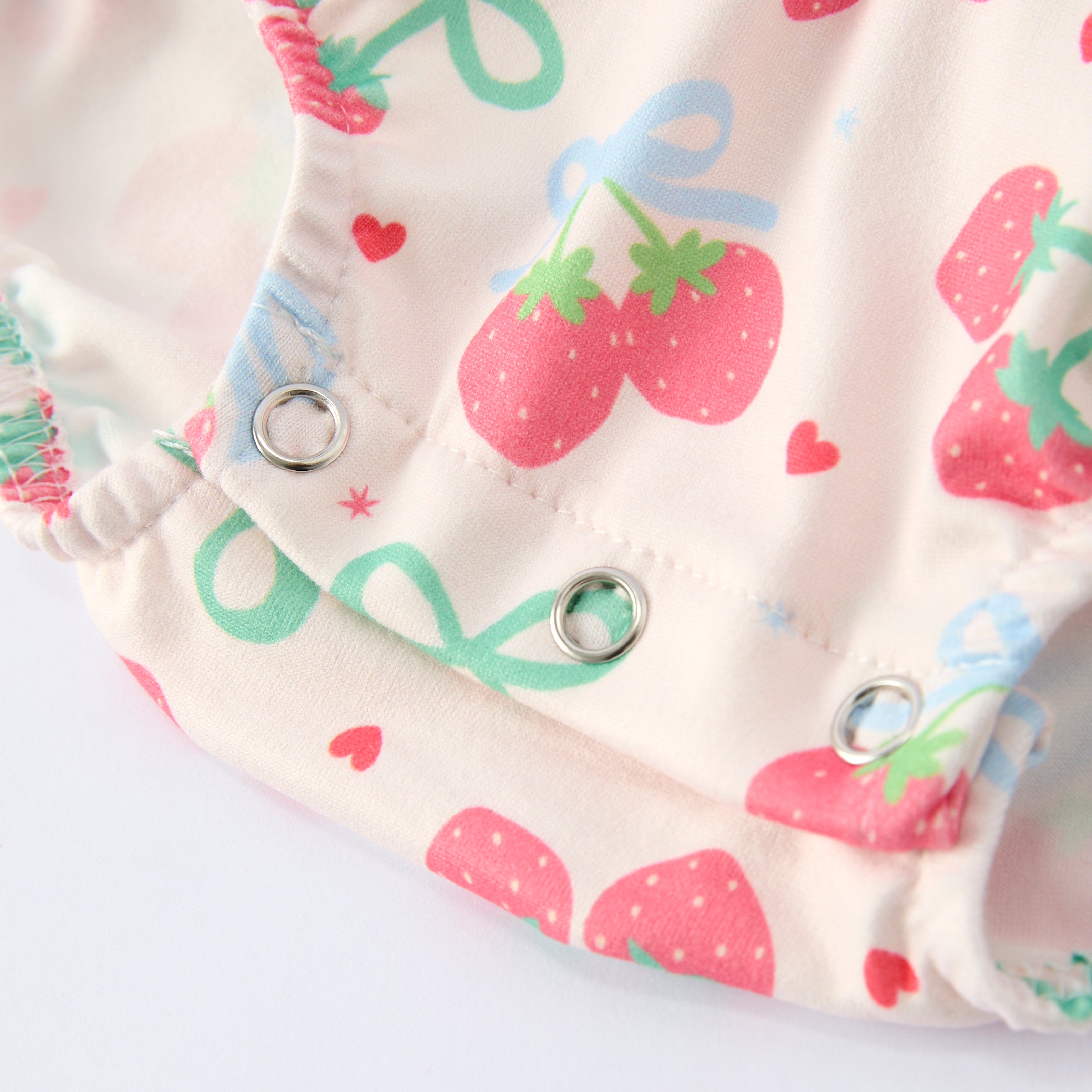 (In Stock)Girls Spring&Summer Strawberry Embroidery Dress&Romper