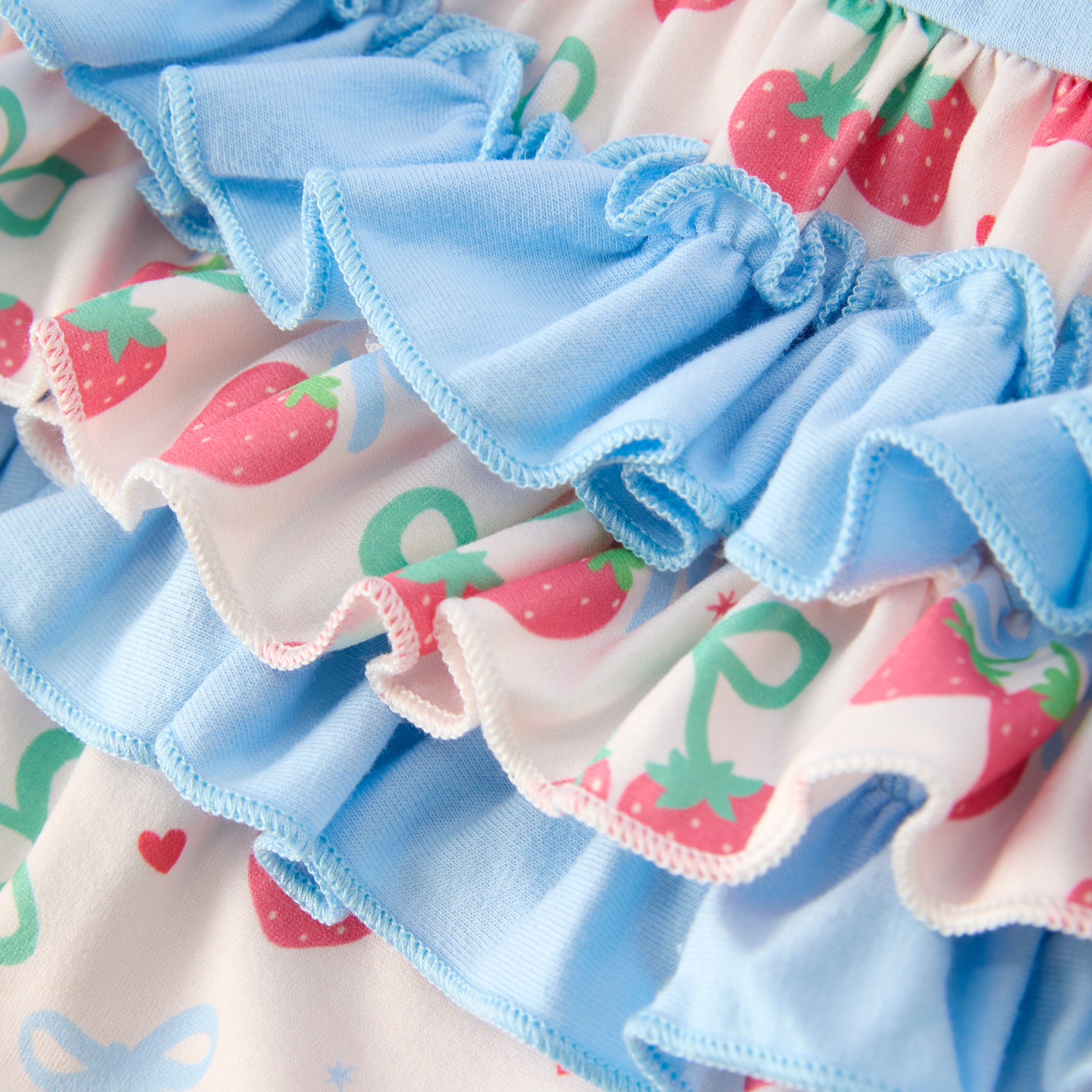 (In Stock)Girls Spring&Summer Strawberry Embroidery Dress&Romper