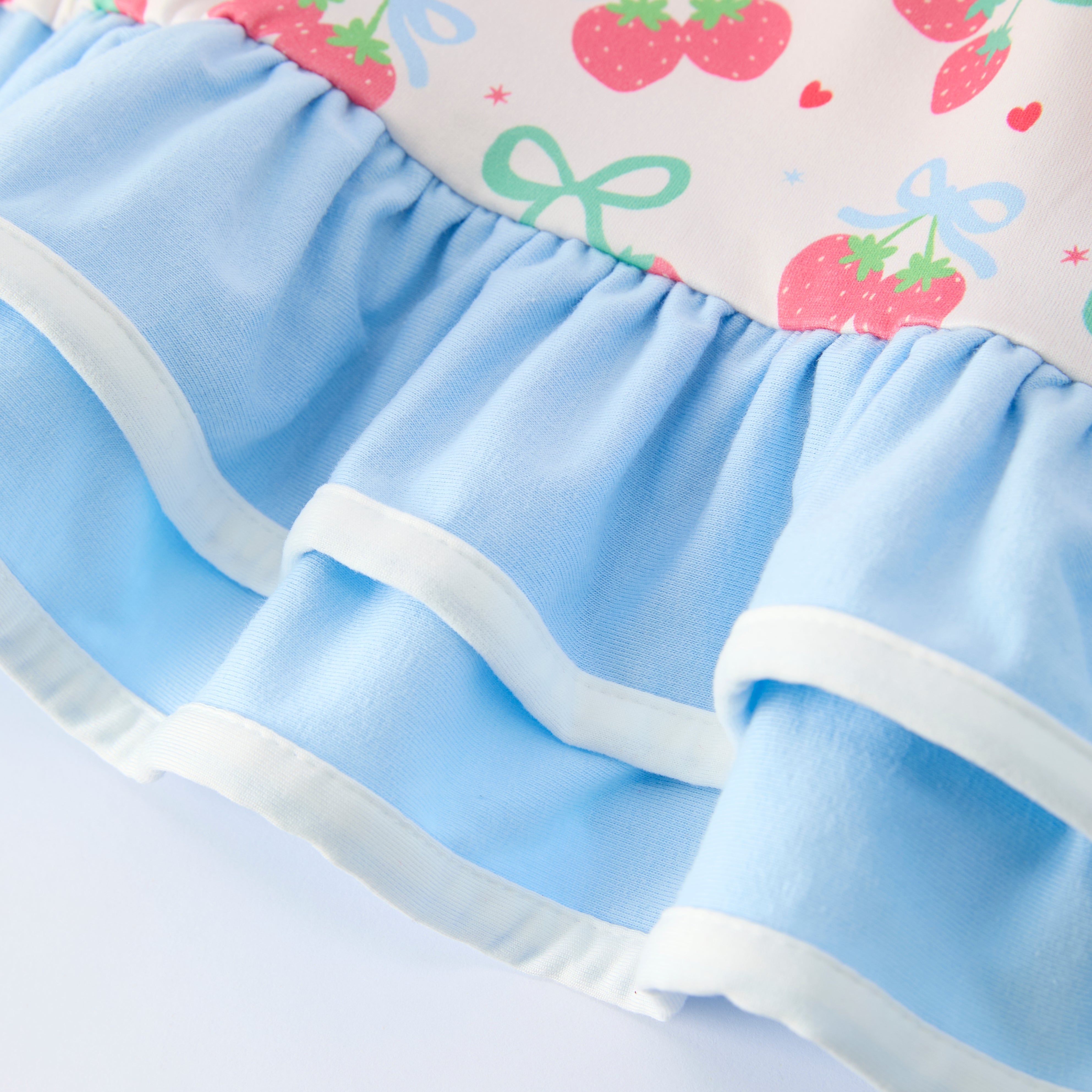 (In Stock)Girls Spring&Summer Strawberry Embroidery Dress&Romper