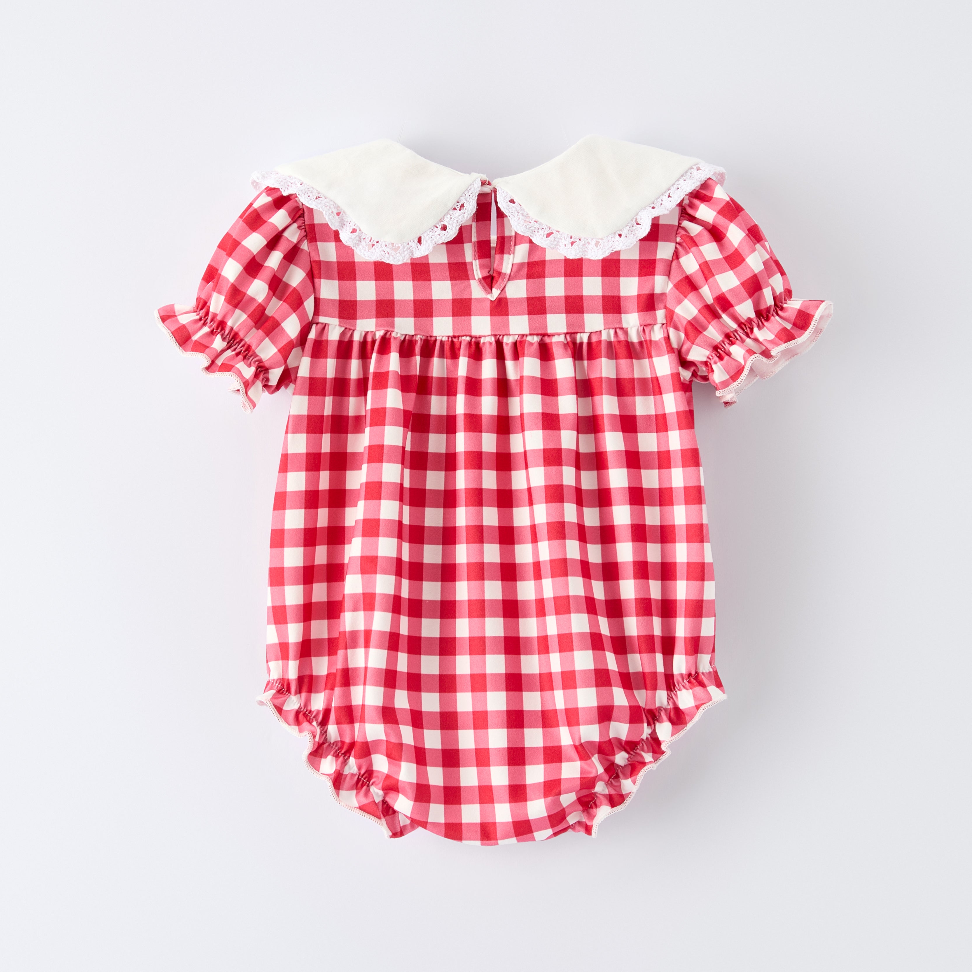 (In Stock)Toddler Girls Spring&Summer Strawberry Embroidery Romper