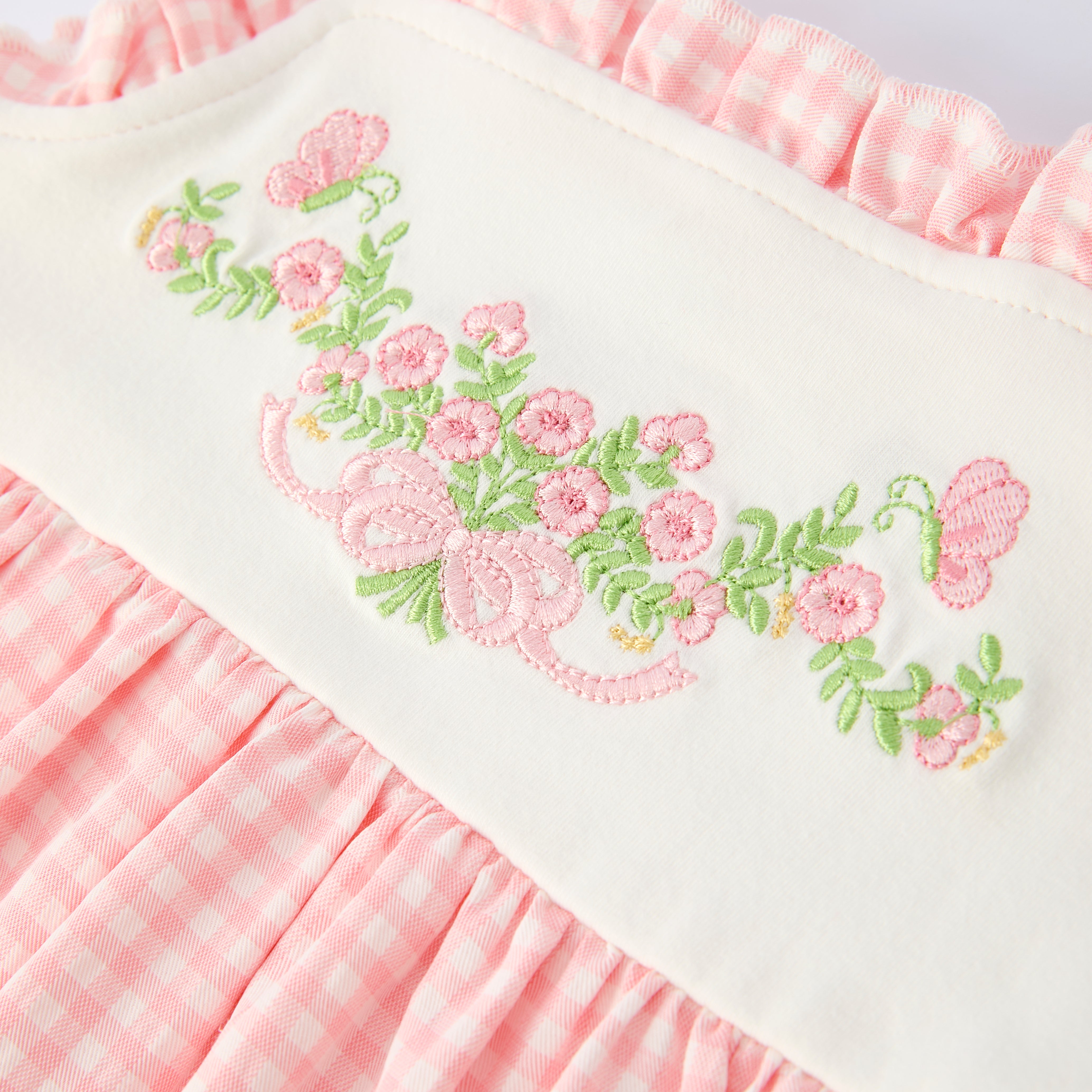 (In Stock)Girls Spring&Summer Floral Embroidery Dress,Set&Romper