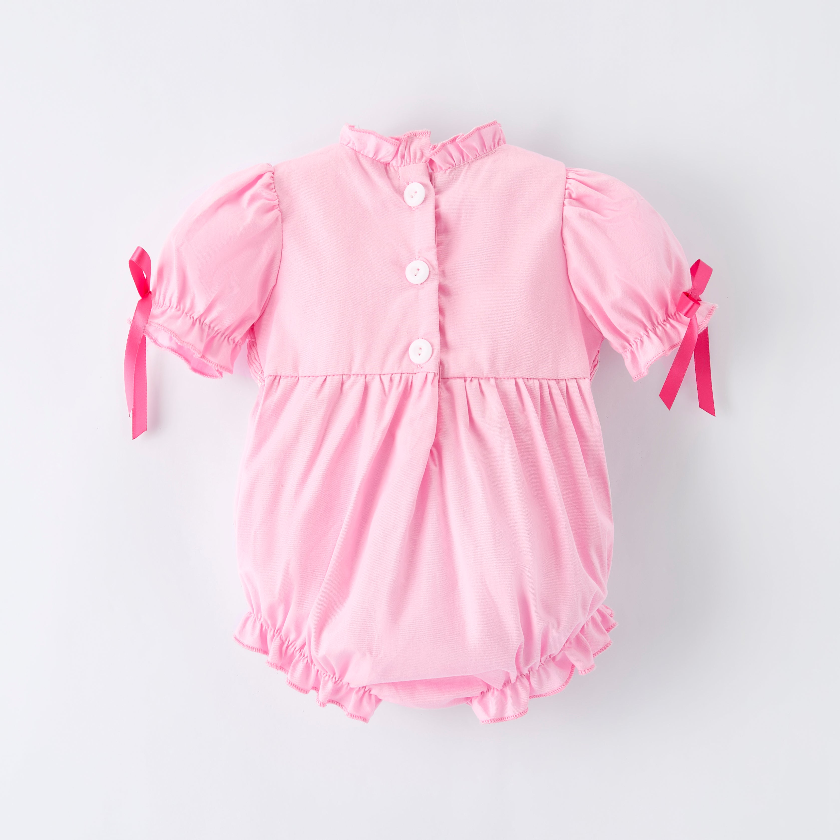 (In Stock)Sisters Valentine's Day Bow Embroidery Smocked Dress&Romper