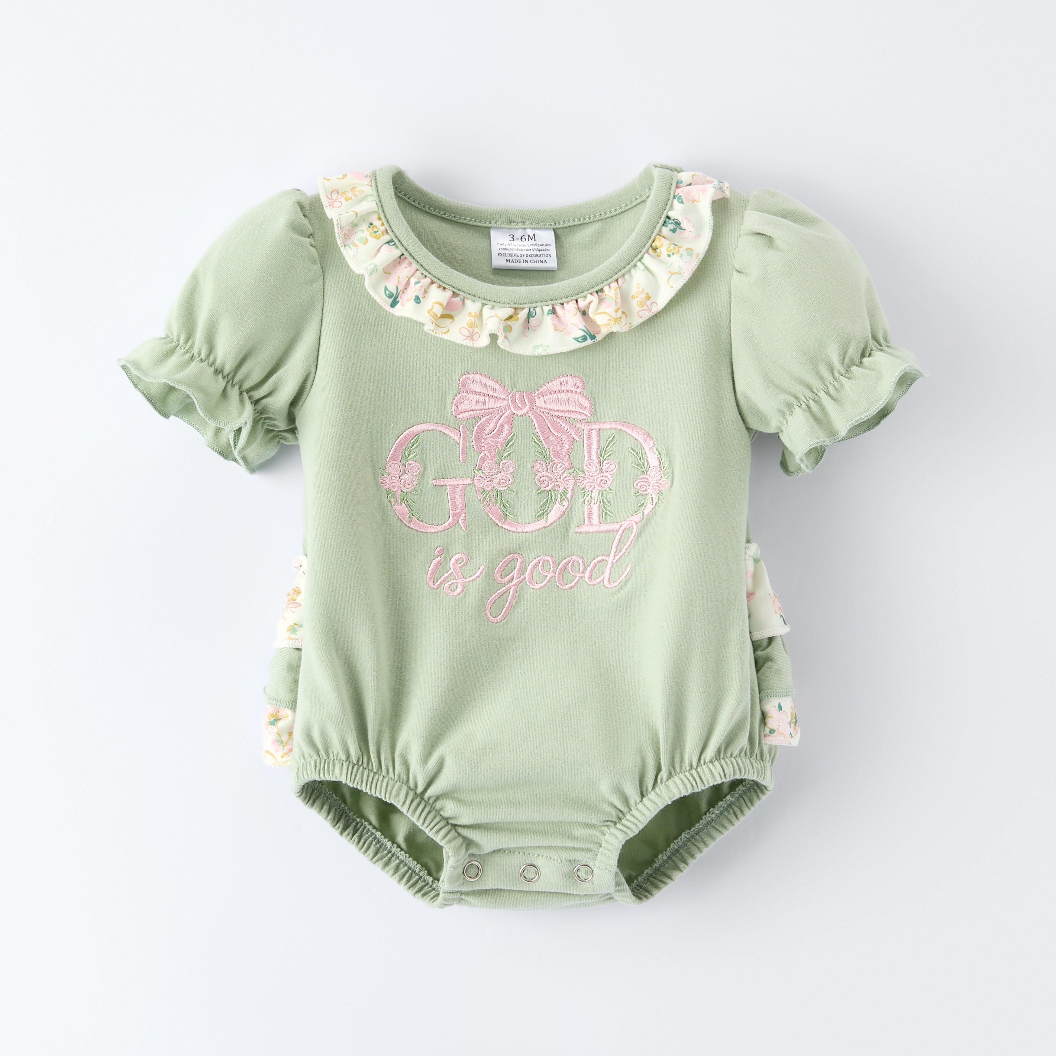 (In Stock)Sisters GOD IS GOOD Embroidery Shorts Set&Romper