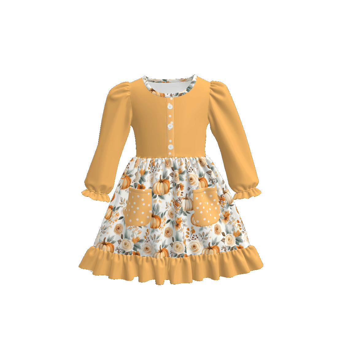 (Pre Order)Family Fall Pumpkin Print Dress,Set&Romper